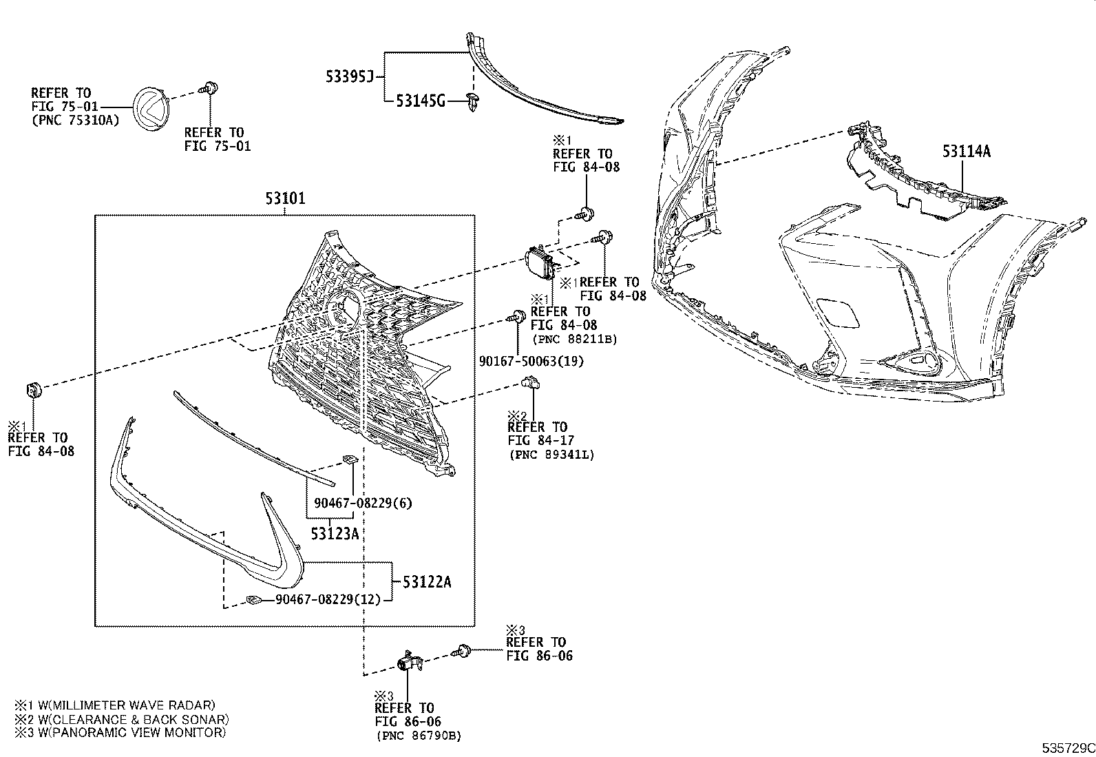 53122-76070 MOULDING, RADIATOR GRILLE, LOWER product image