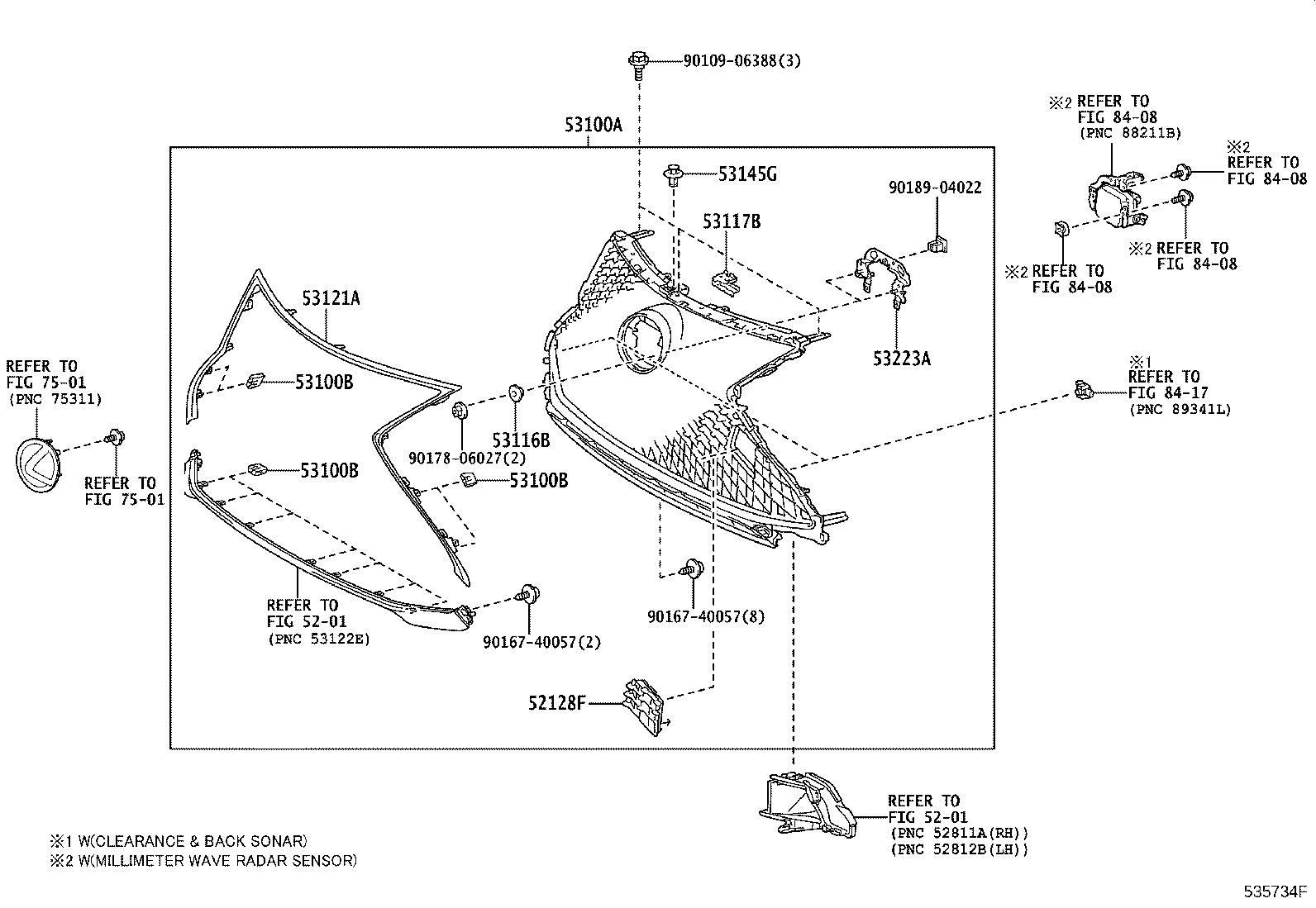 53100-24261 GRILLE ASSY, RADIATOR product image