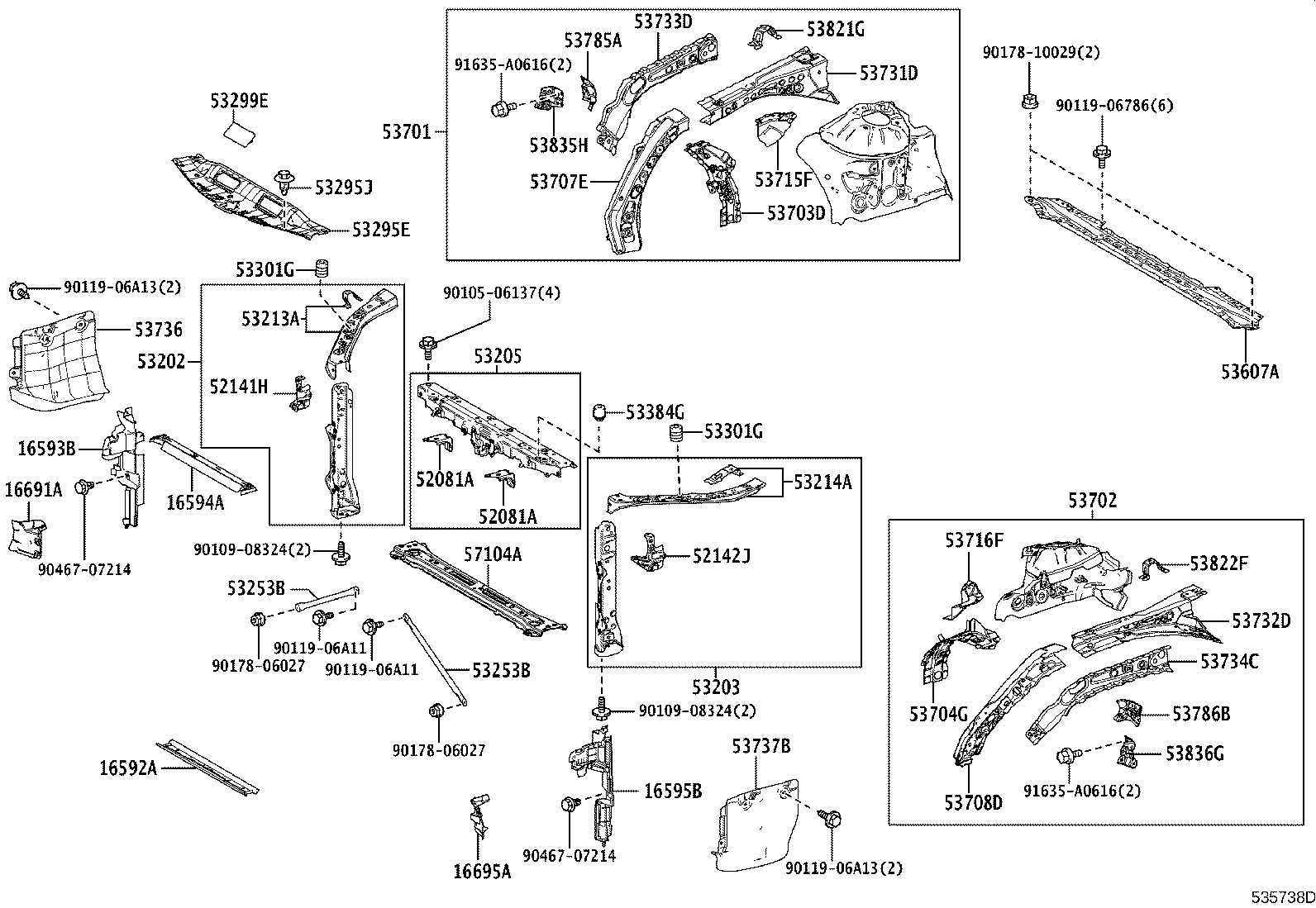 16593-25010 GUIDE, RADIATOR AIR, NO.1 RH product image