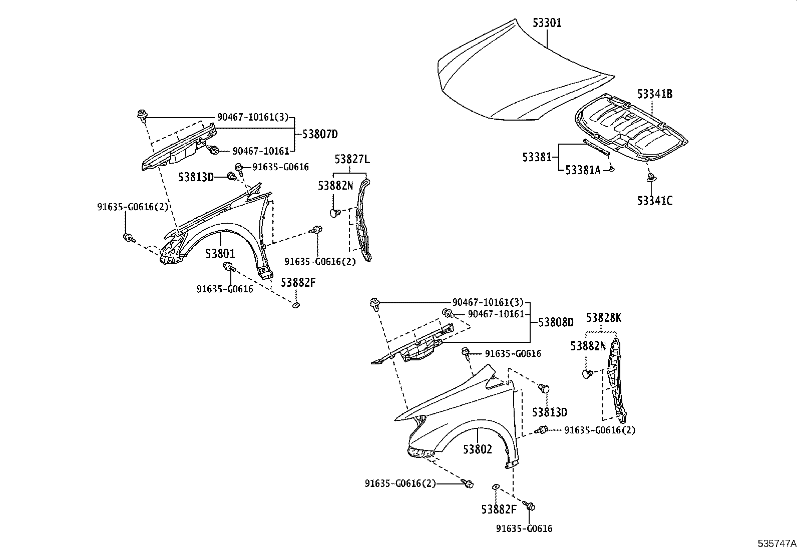 Toyota 53381-75010 SEAL, HOOD TO RADIATOR SUPPORT