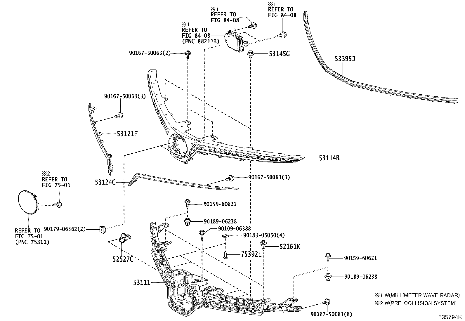 53121-02600 MOULDING, RADIATOR GRILLE, UPPER RH product image