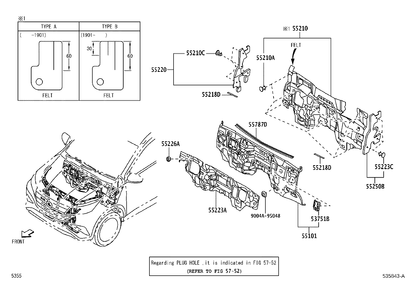 53701-BZB50 APRON SUB-ASSY, FRONT FENDER, RH product image