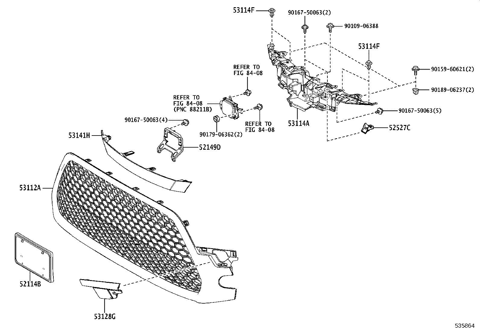53102-12110 GRILLE SUB-ASSY, RADIATOR, LOWER product image