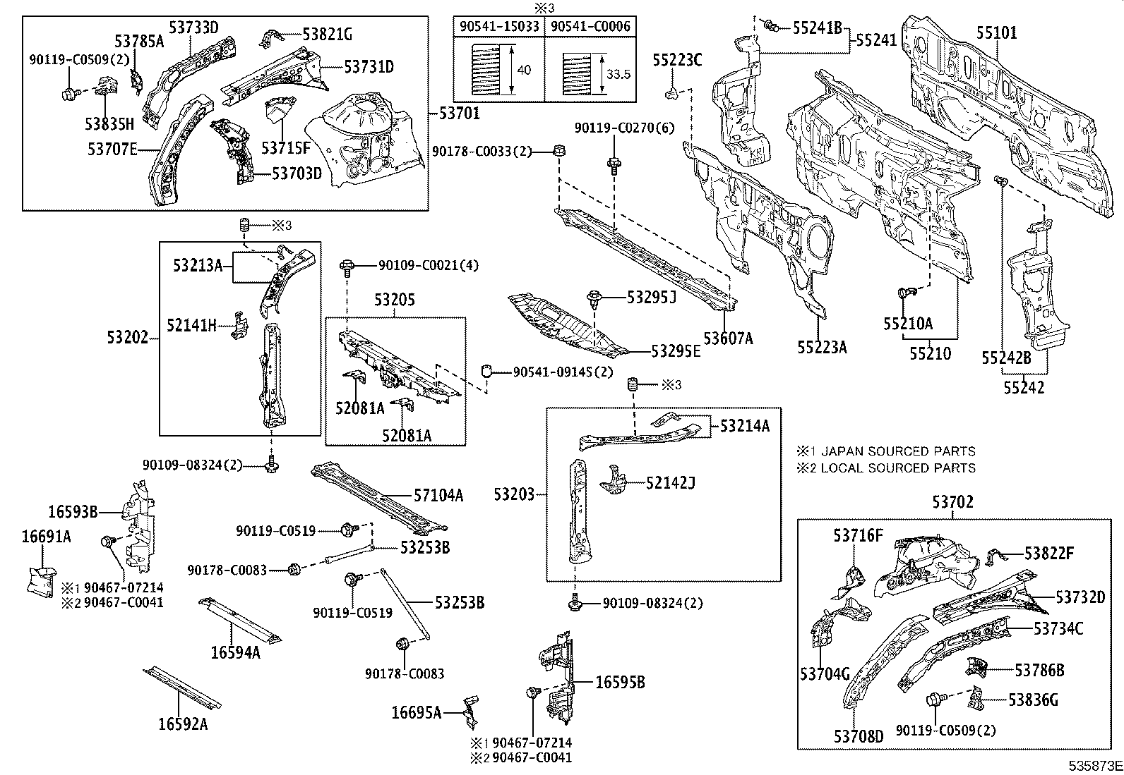 53702-06320 APRON SUB-ASSY, FRONT FENDER, LH product image