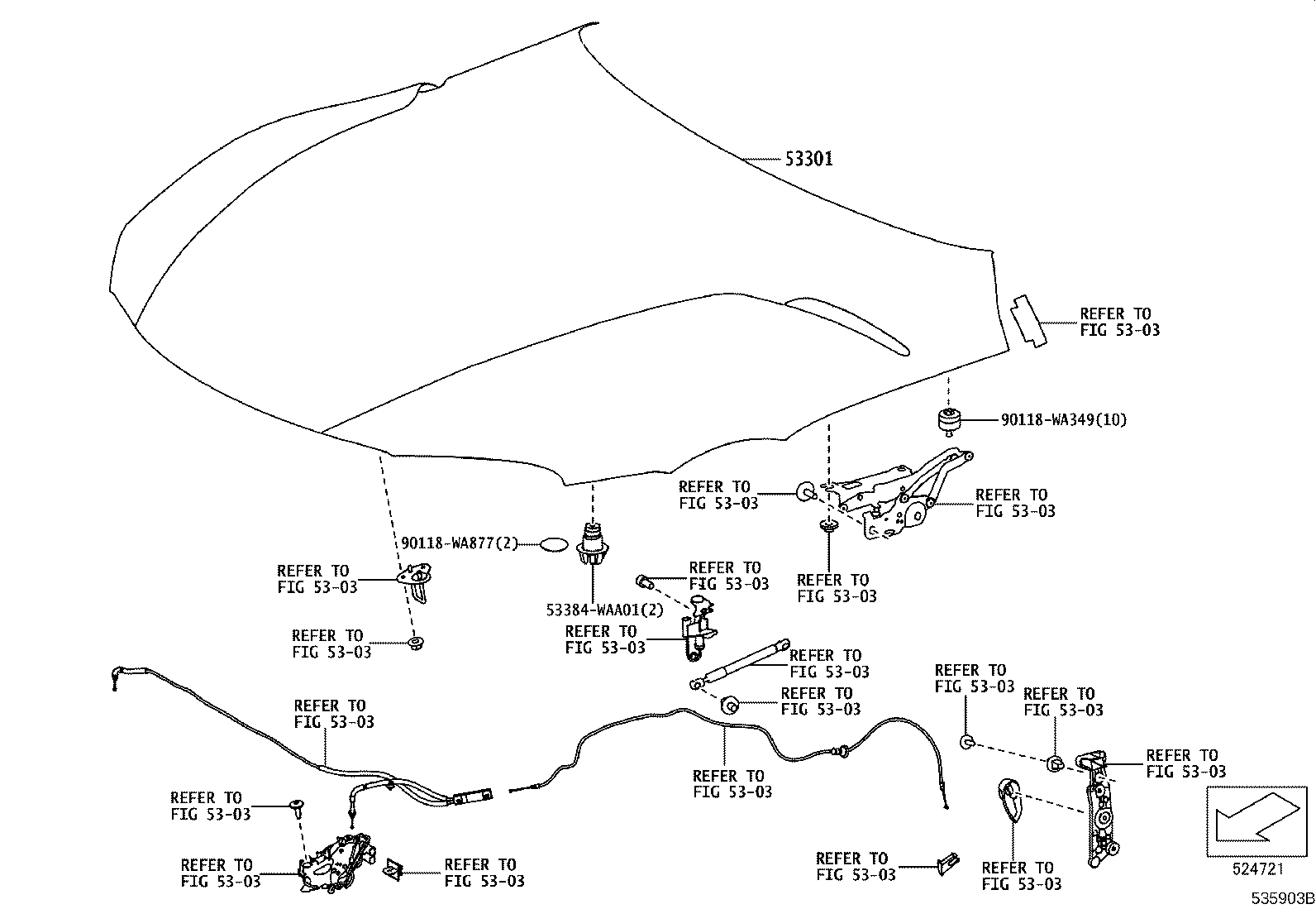 Toyota 61145-WAA01 BRACKET SUB-ASSY, FRONT SIDE PANEL, RH