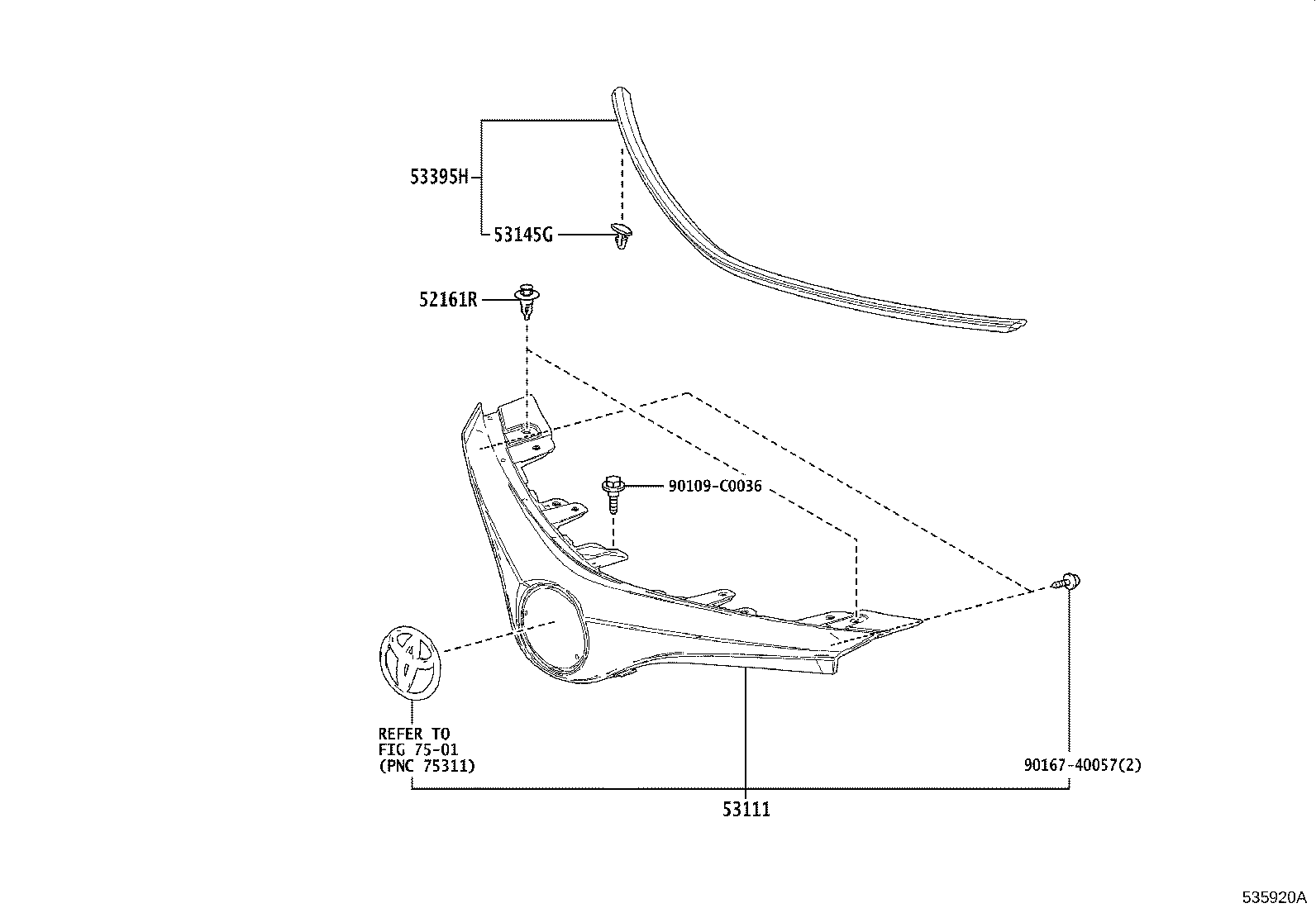 53100-02870 GRILLE, RADIATOR product image
