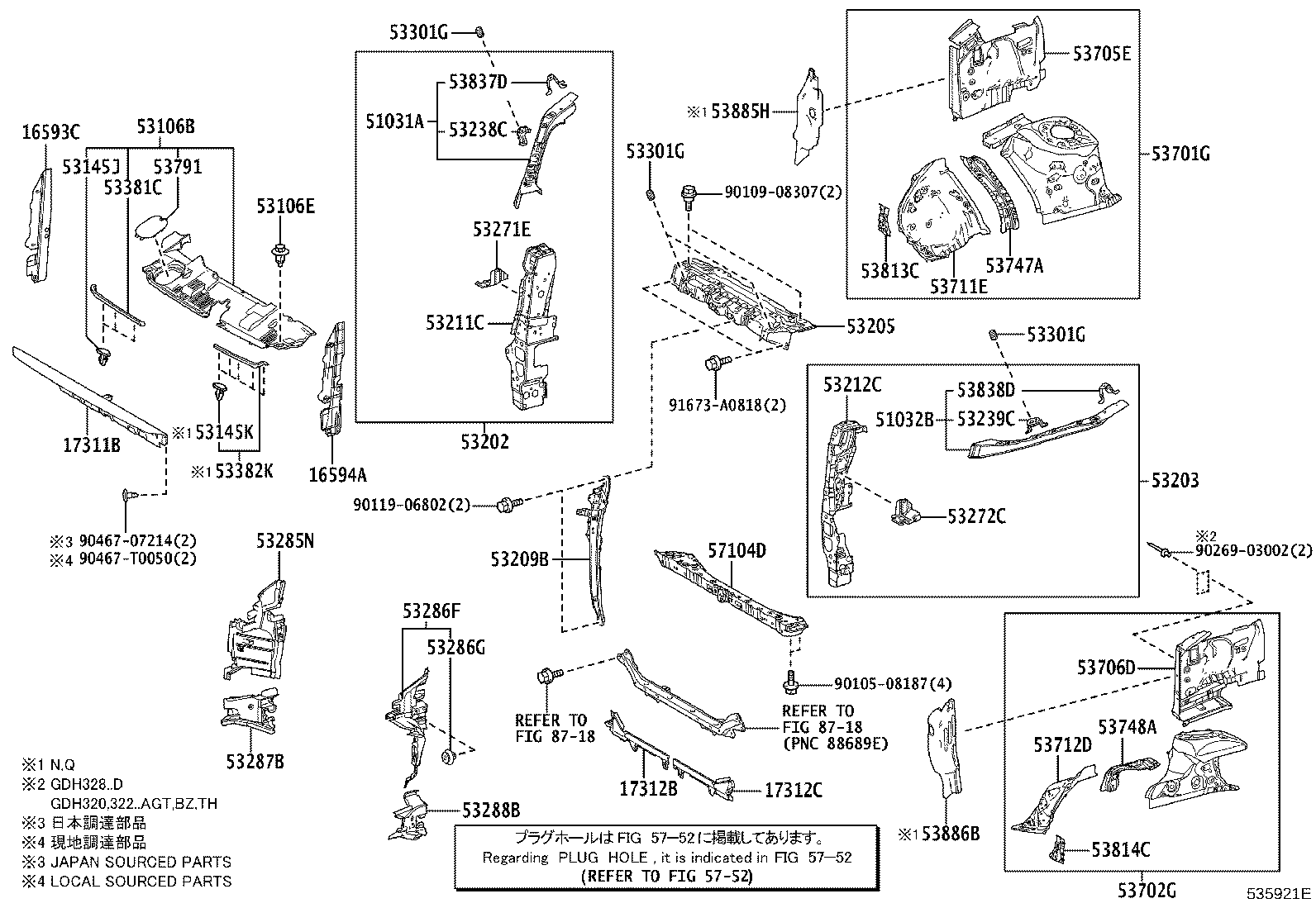 Toyota 53705-26010 MEMBER SUB-ASSY, FRONT APRON TO COWL SIDE, RH