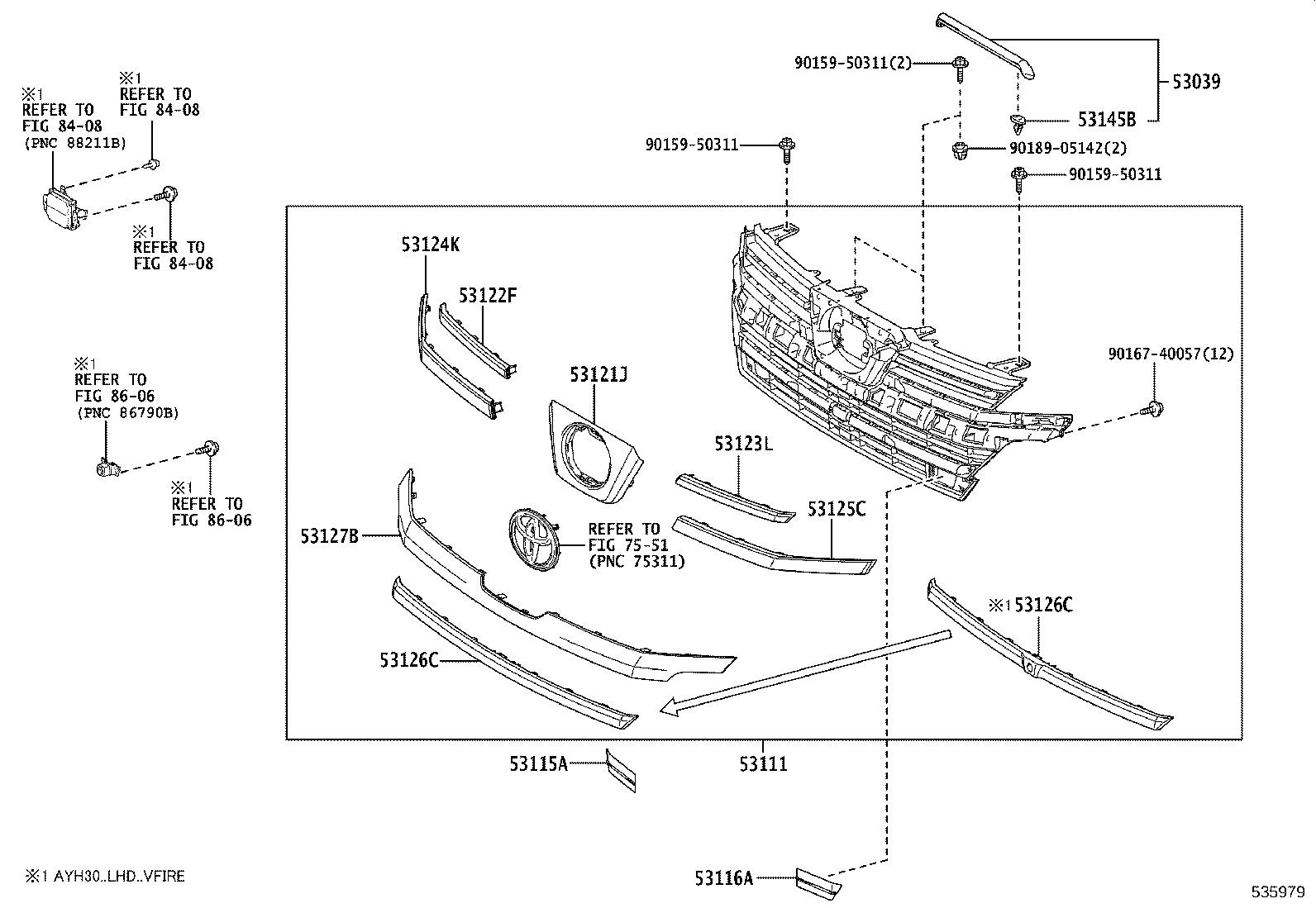 53101-V2020 GRILLE, RADIATOR product image