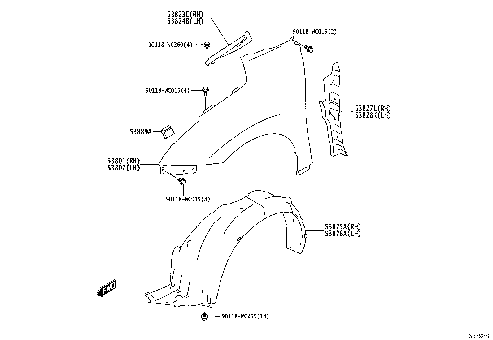90118-WC259 CLIP(FOR HOOD INSULATOR) product image