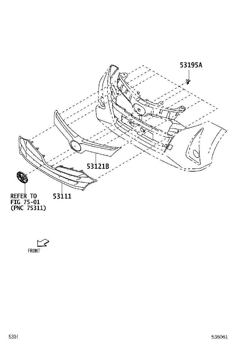 53111-BZ550 GRILLE, RADIATOR product image