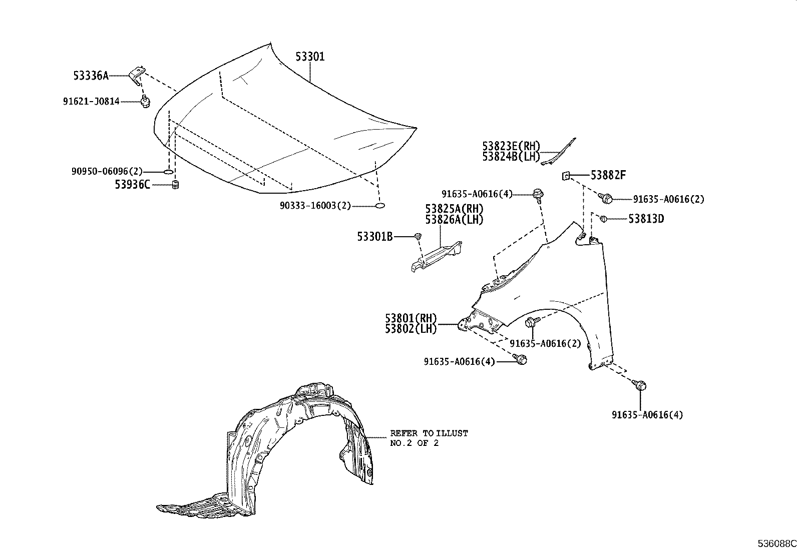 53301-12B70 HOOD SUB-ASSY product image