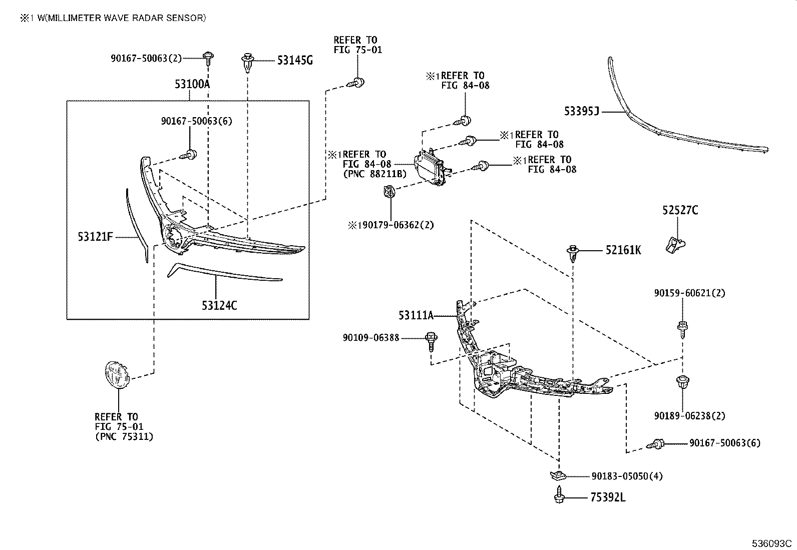52527-02060 RETAINER, FRONT BUMPER, LOWER NO.2 product image