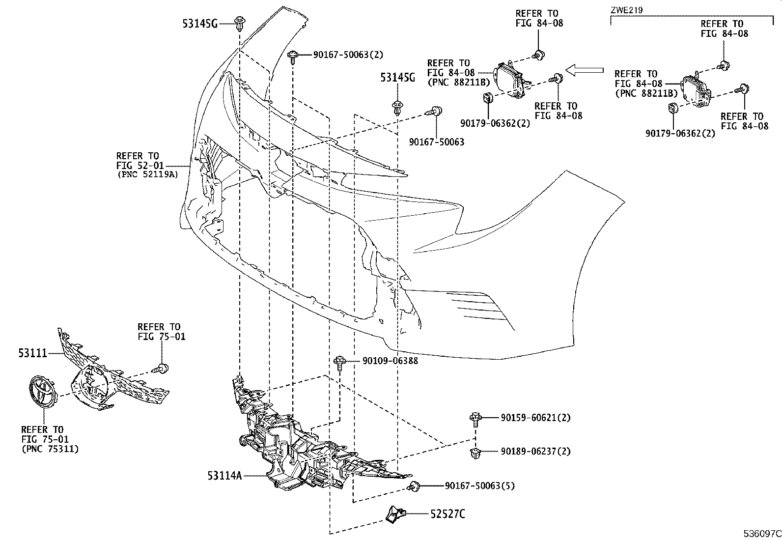 53114-12240 GRILLE, RADIATOR, INNER product image