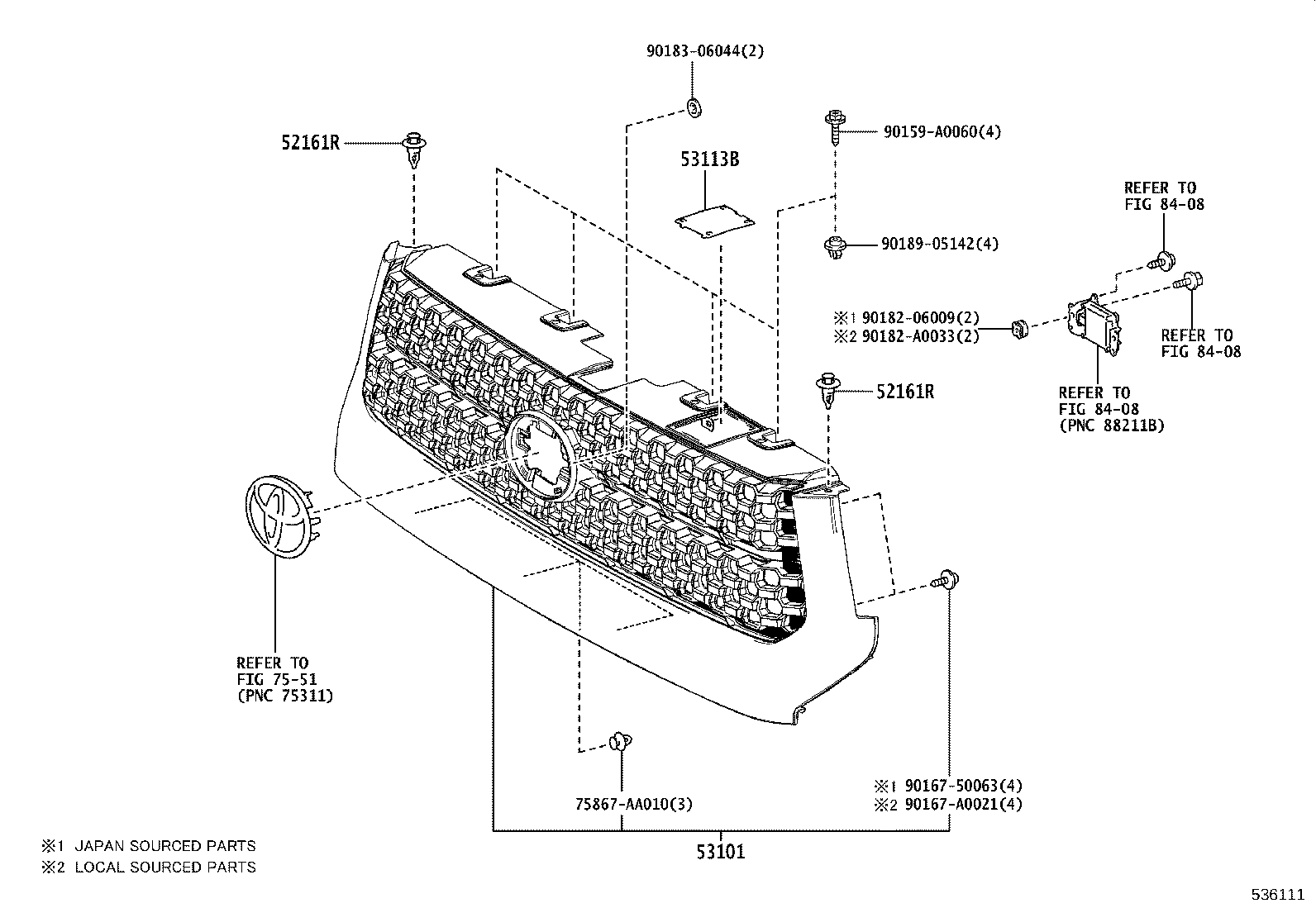 53119-0C060 PROTECTOR, RADIATOR GRILLE product image