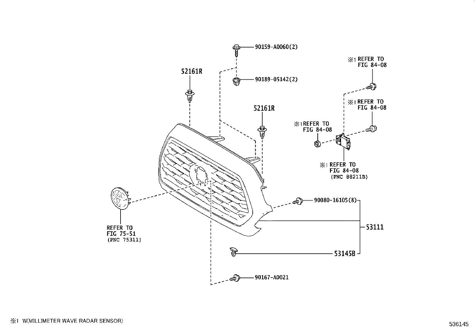 53100-04491 GRILLE, RADIATOR product image