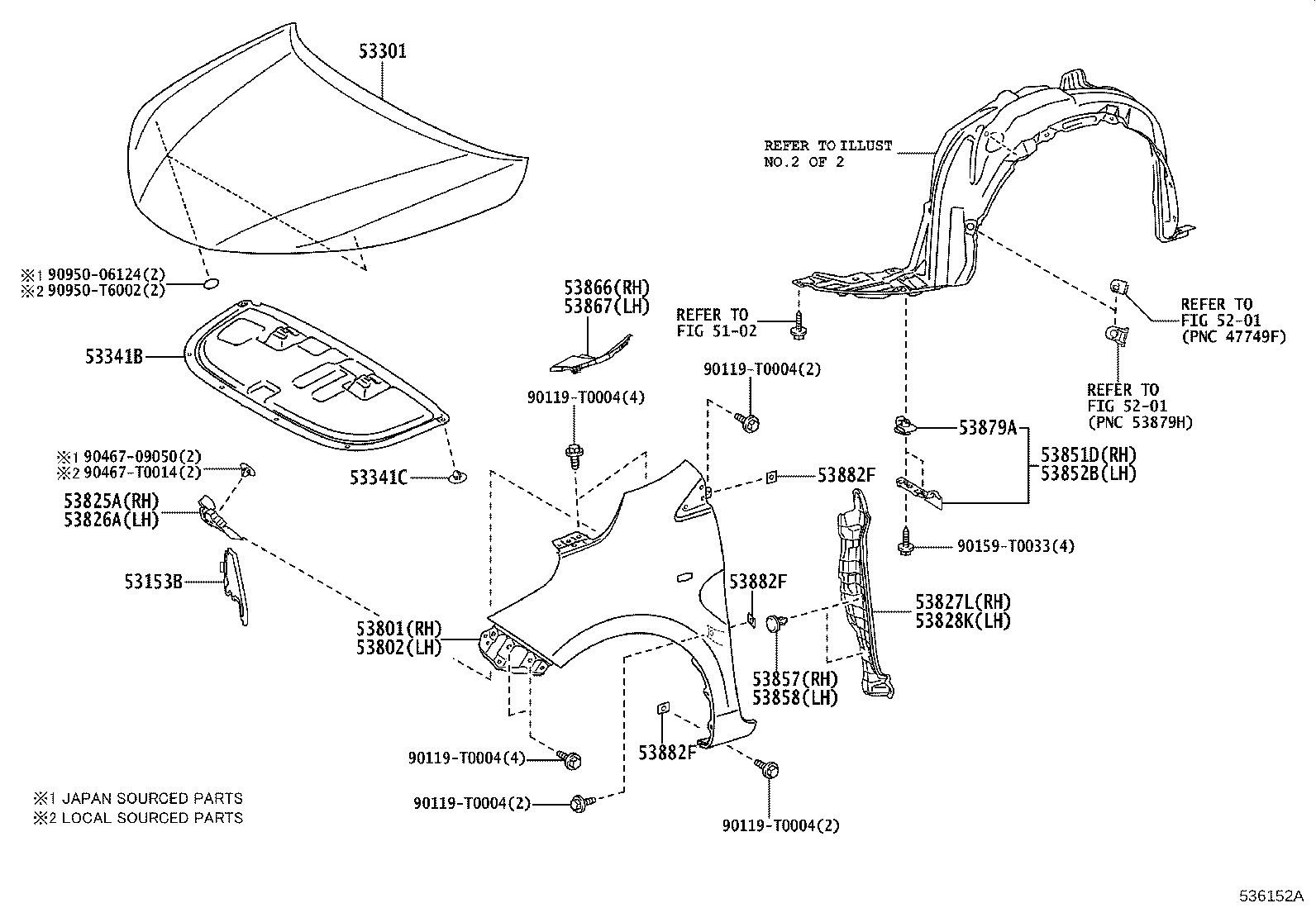 53875-0D621 LINER, FRONT FENDER, RH product image