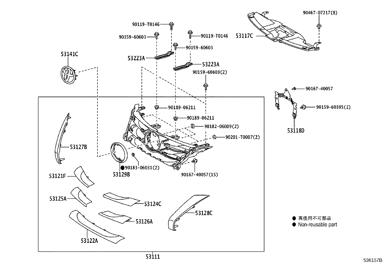 53100-0KC10 GRILLE, RADIATOR product image