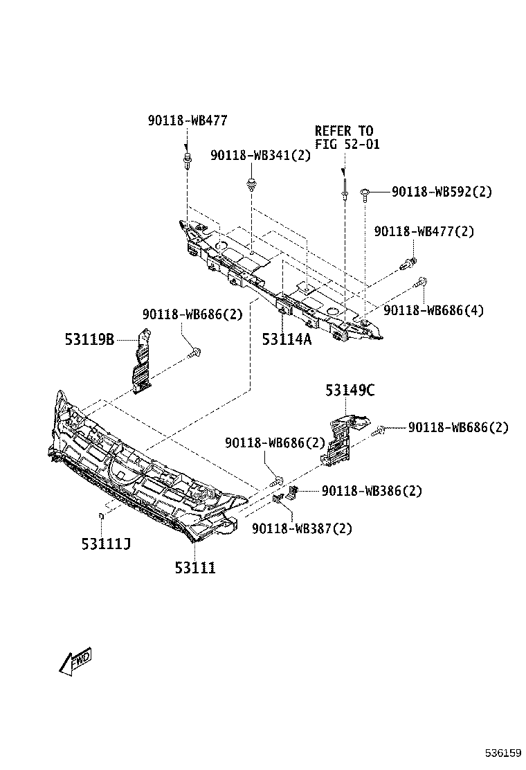 53149-WB002 PROTECTOR, RADIATOR GRILLE, NO.2 product image