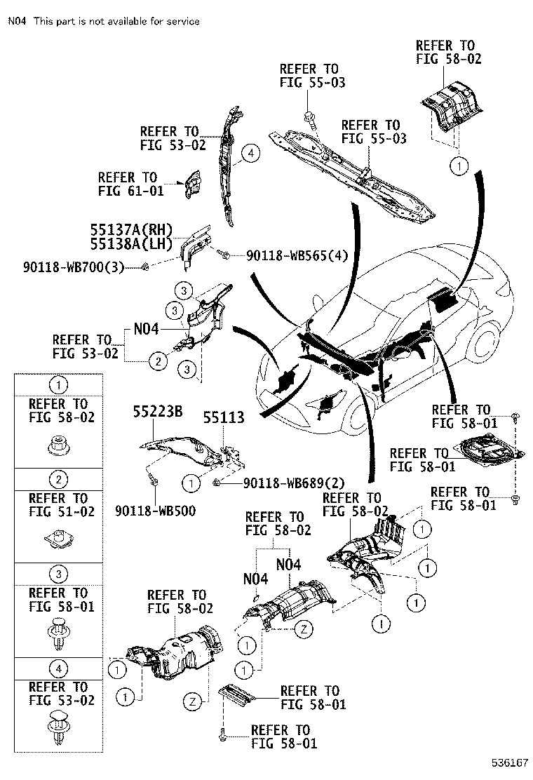 53153-WB001 GUIDE, RADIATOR GRILLE SIDE AIR, RH product image