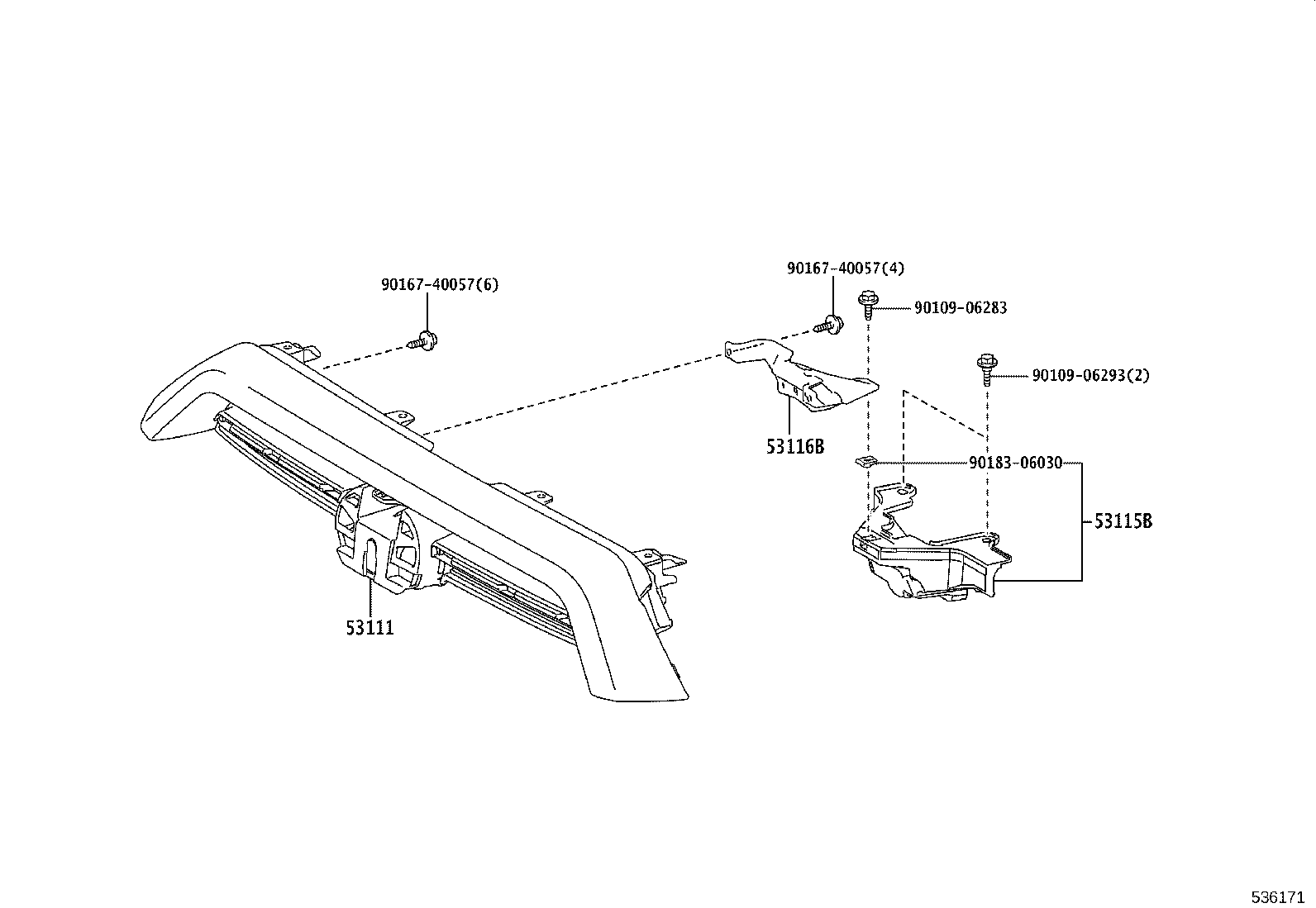 53124-35040 MOULDING, RADIATOR GRILLE SIDE, LH product image