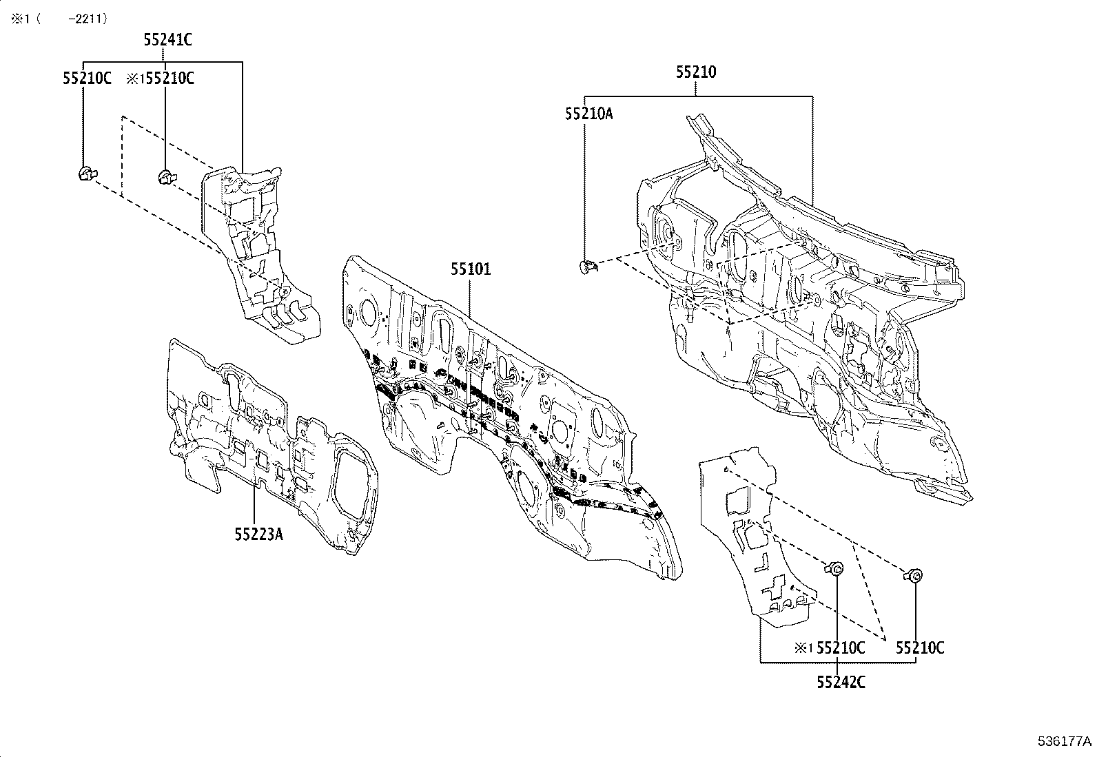 53702-0R070 APRON SUB-ASSY, FRONT FENDER, LH product image