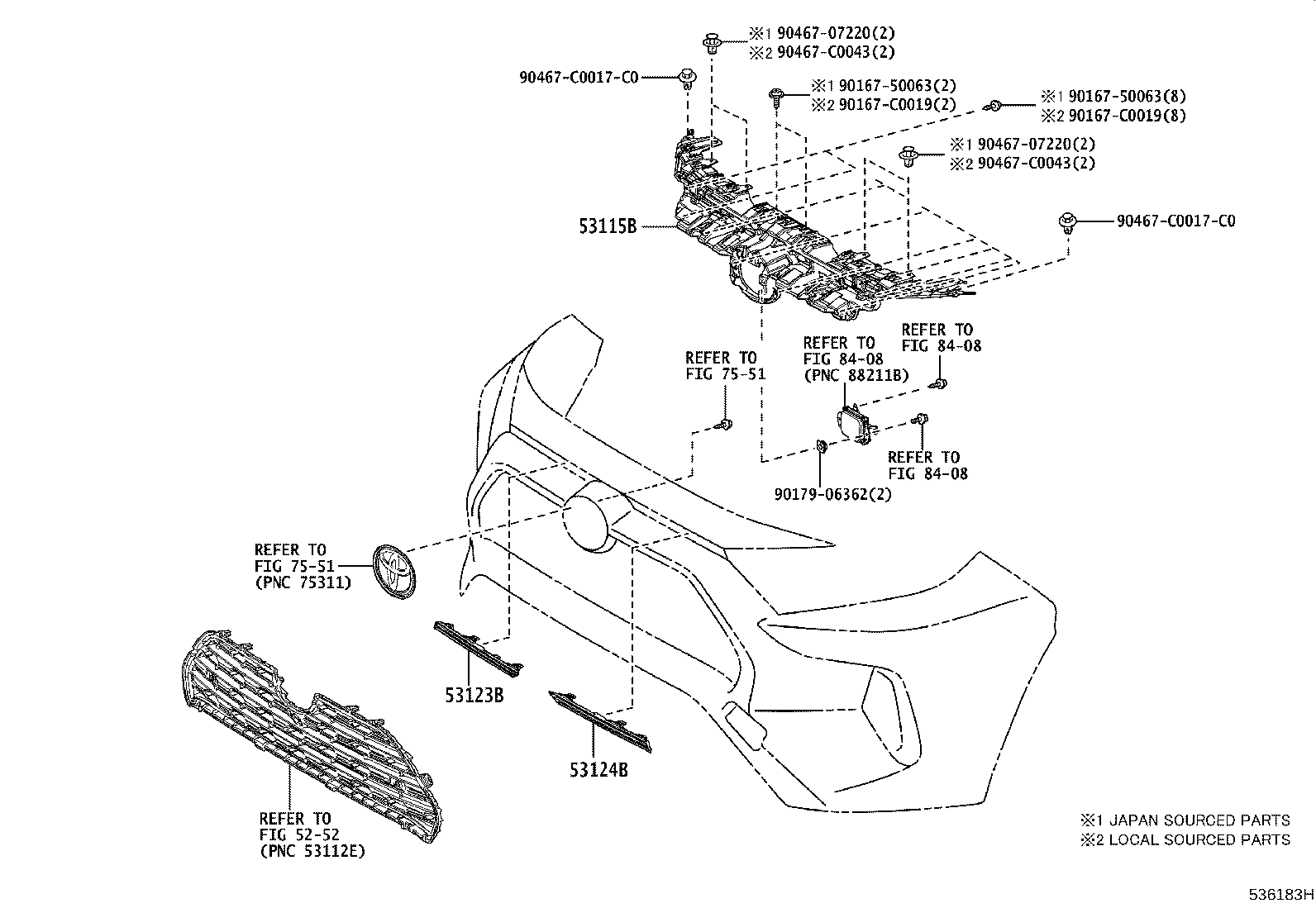 53111-YK080 GRILLE, RADIATOR product image