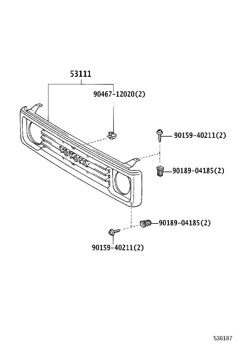 53101-60040 GRILLE, RADIATOR product image