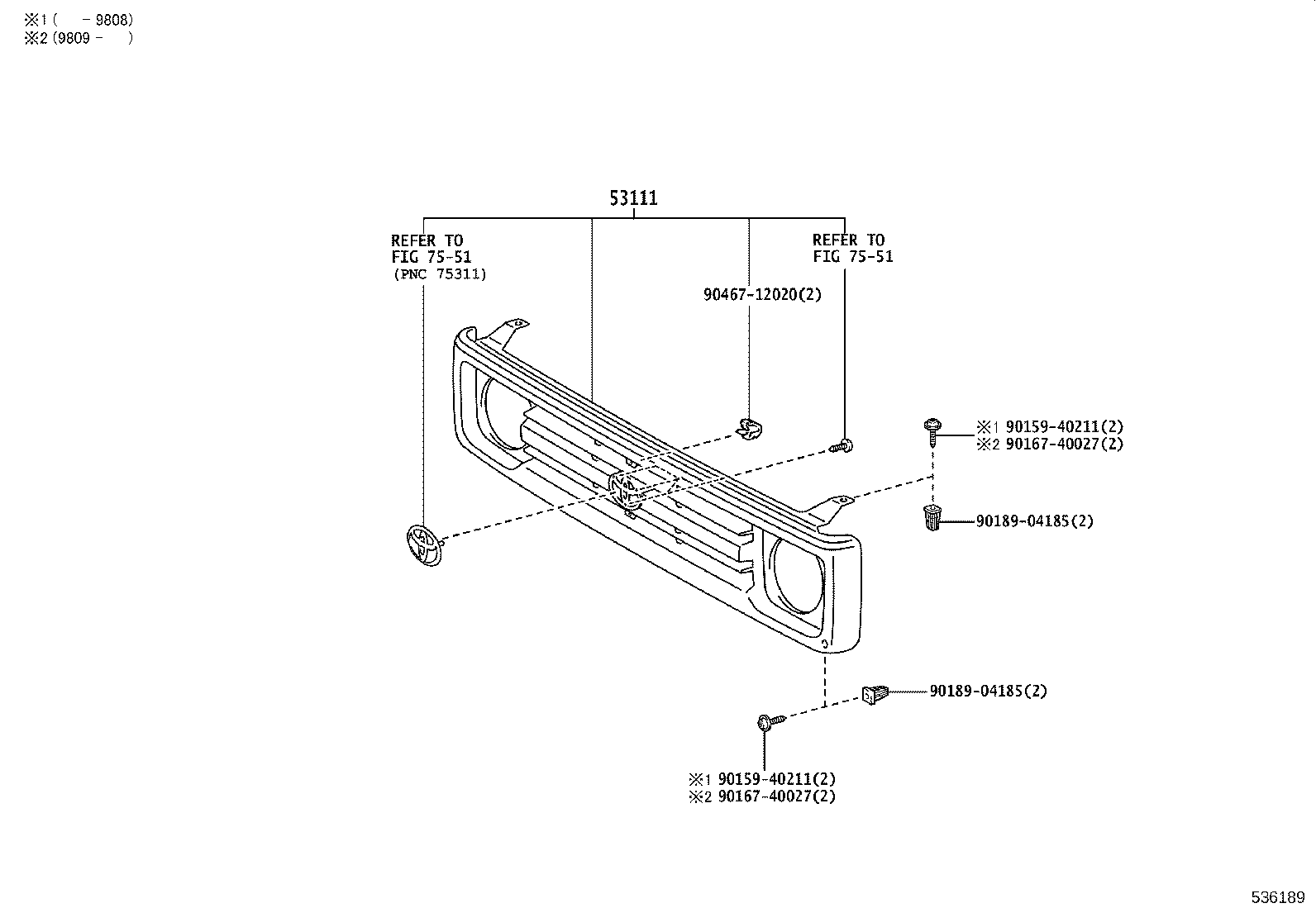 53101-60040 GRILLE, RADIATOR product image