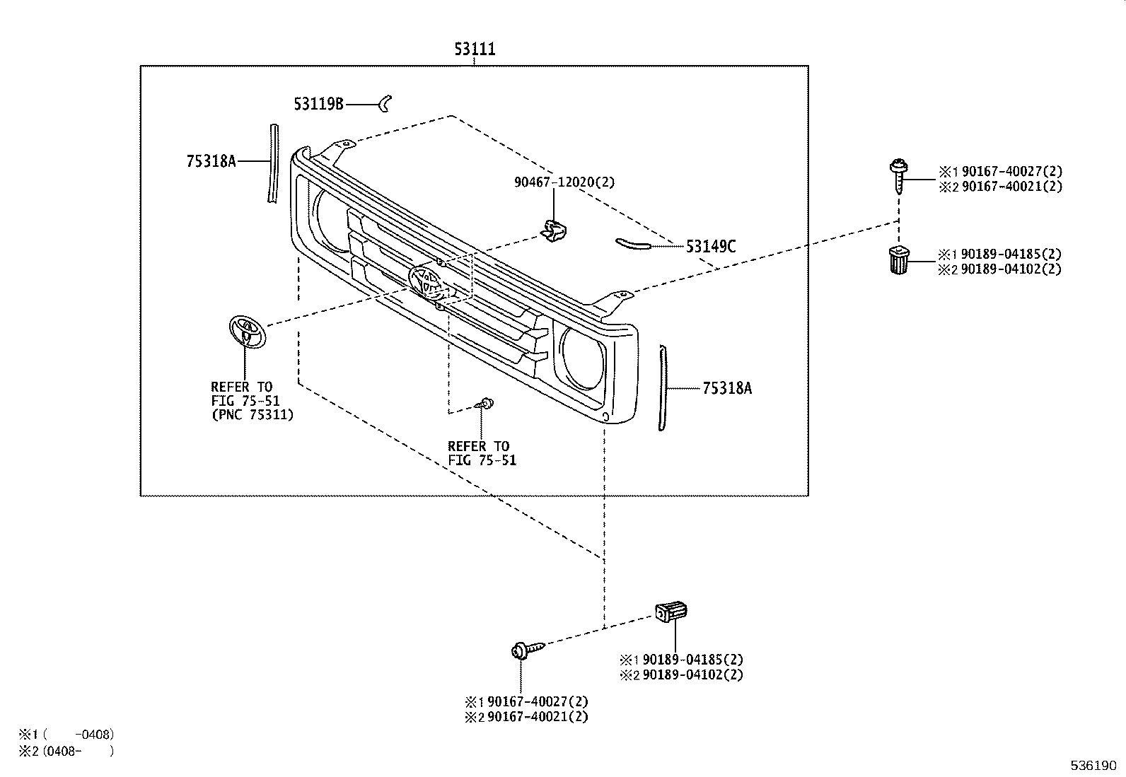 53101-60040 GRILLE, RADIATOR product image