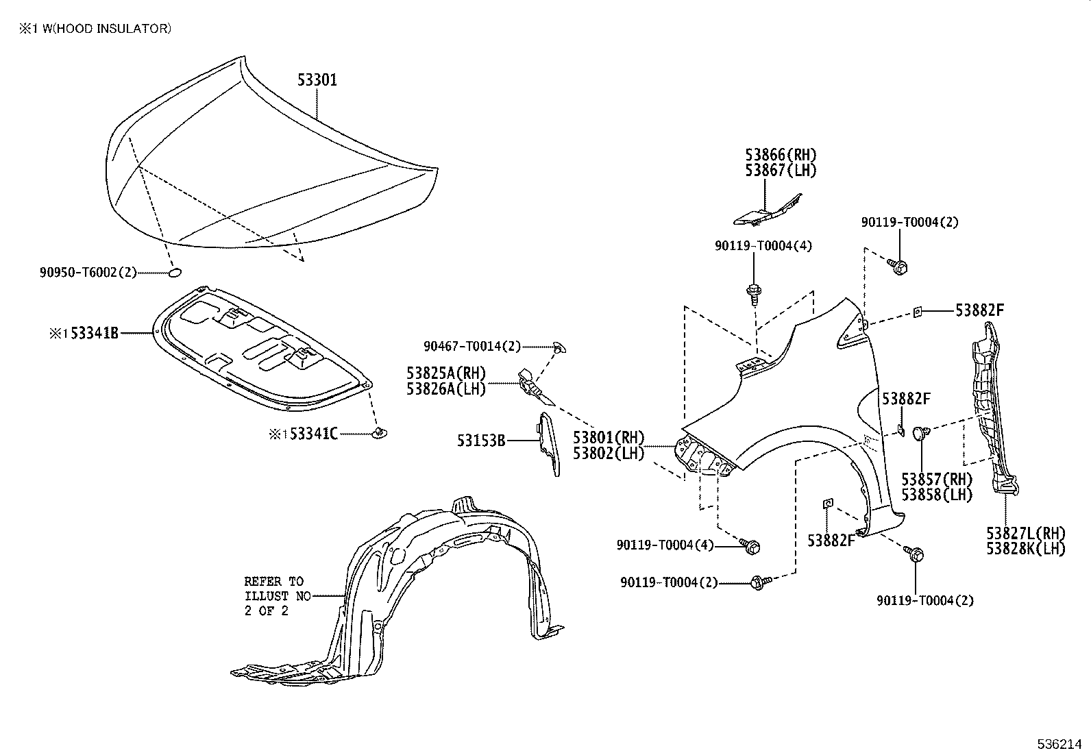 53875-0D581 LINER, FRONT FENDER, RH product image