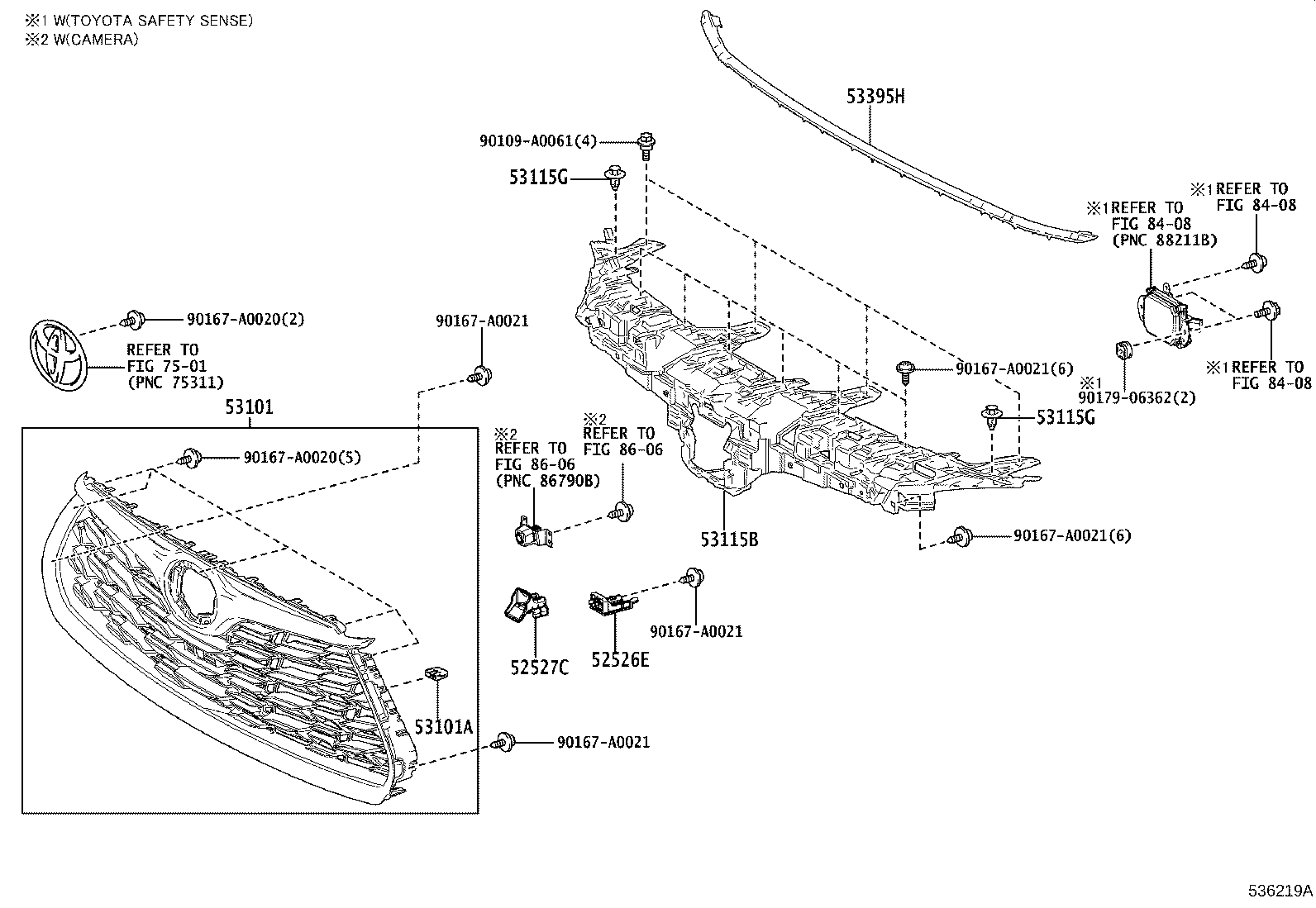 53395-0E080 SEAL, HOOD TO RADIATOR GRILLE product image