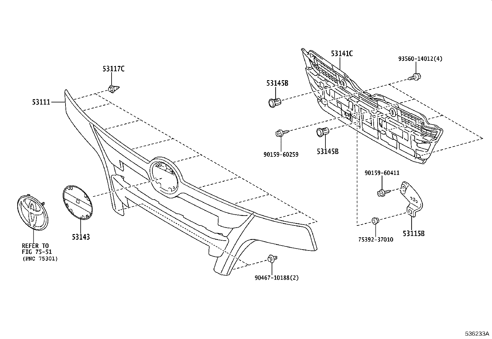 53111-37A11 GRILLE, RADIATOR product image