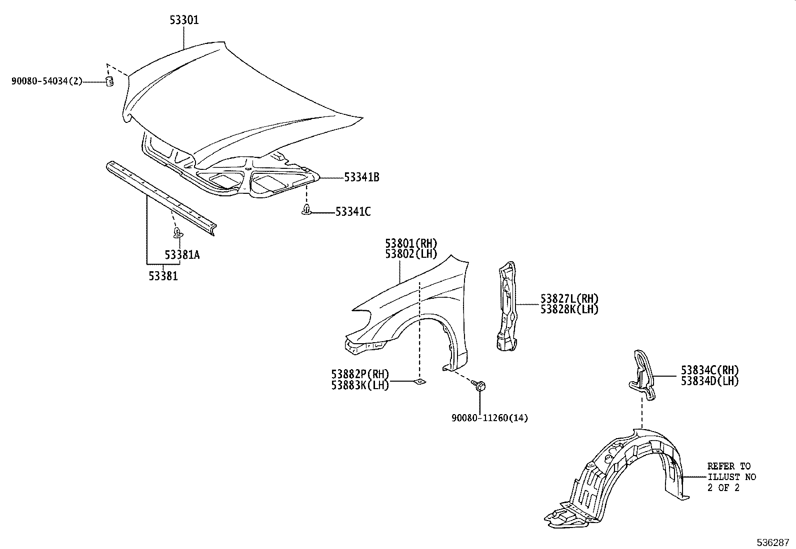 53801-02090 FENDER SUB-ASSY, FRONT RH product image