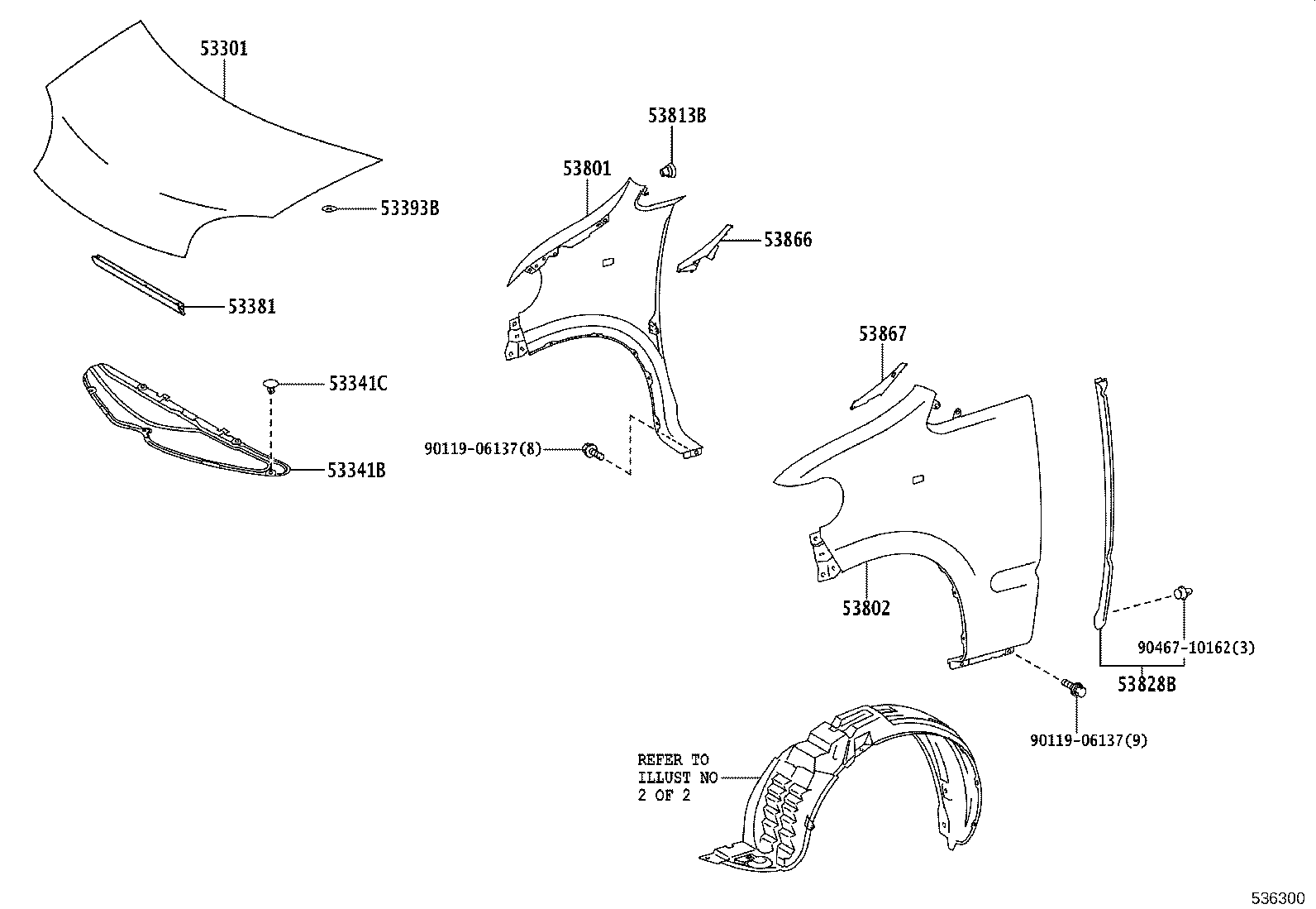 53811-52290 FENDER SUB-ASSY, FRONT RH product image