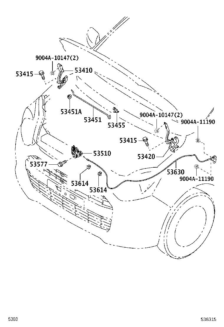91631-G0614 BOLT, HOOD HINGE product image