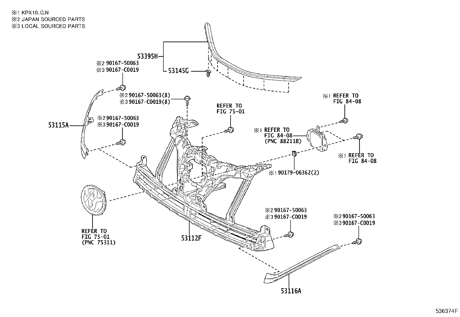 53395-F4041 SEAL, HOOD TO RADIATOR GRILLE product image