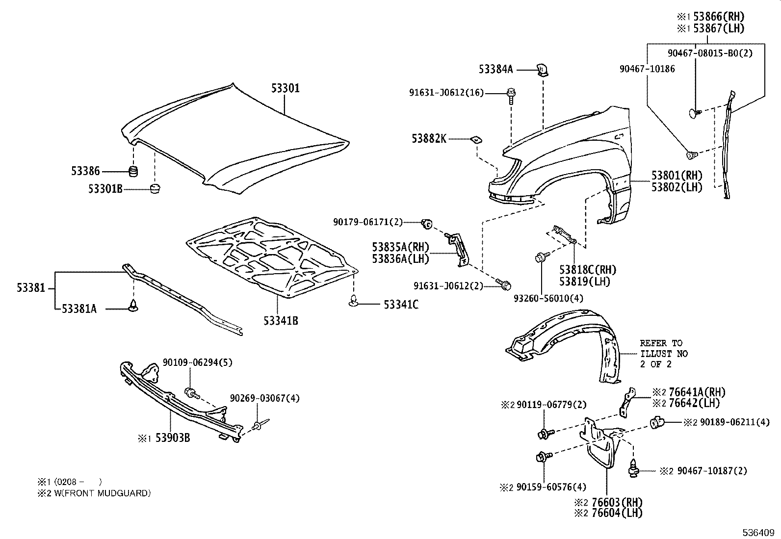 53811-60880 FENDER SUB-ASSY, FRONT RH product image