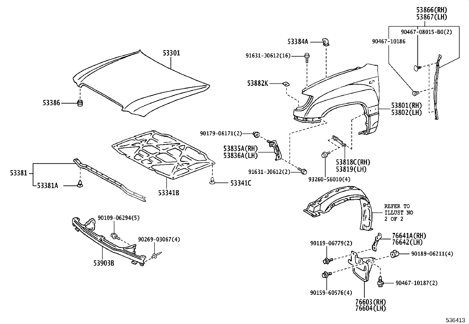 53812-6A202 FENDER SUB-ASSY, FRONT LH product image