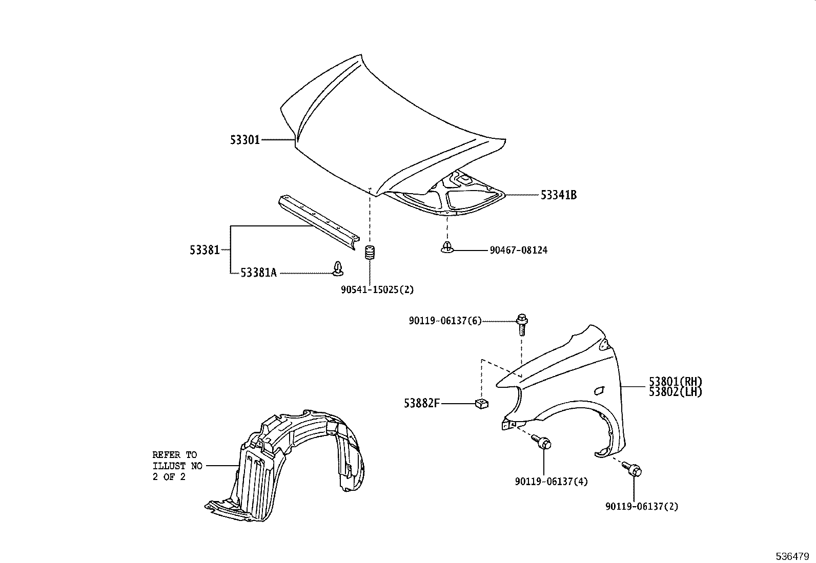 53811-0D030 FENDER SUB-ASSY, FRONT RH product image