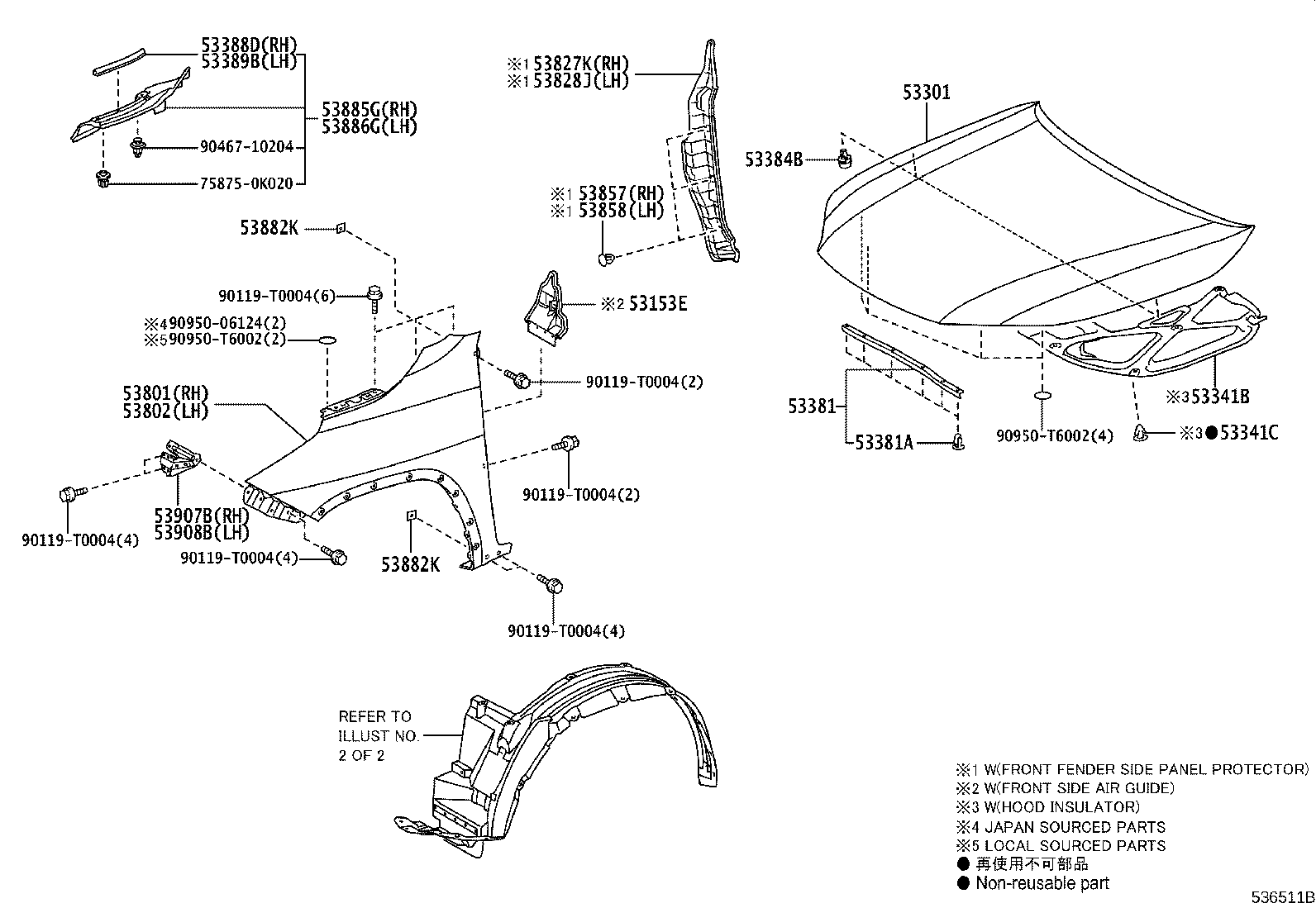 53806-0K260 LINER, FRONT FENDER, LH product image