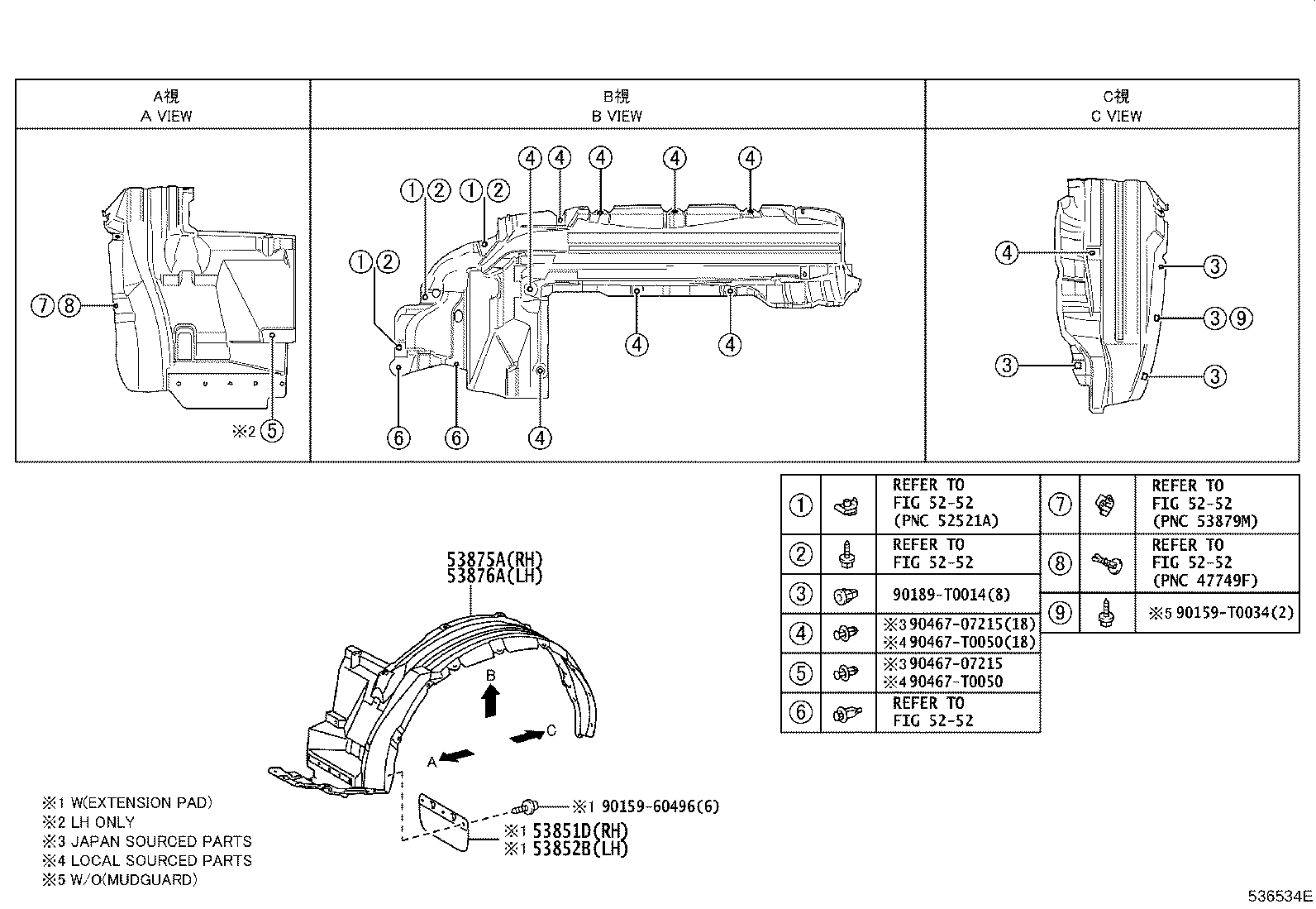 53811-YP010 FENDER SUB-ASSY, FRONT RH product image