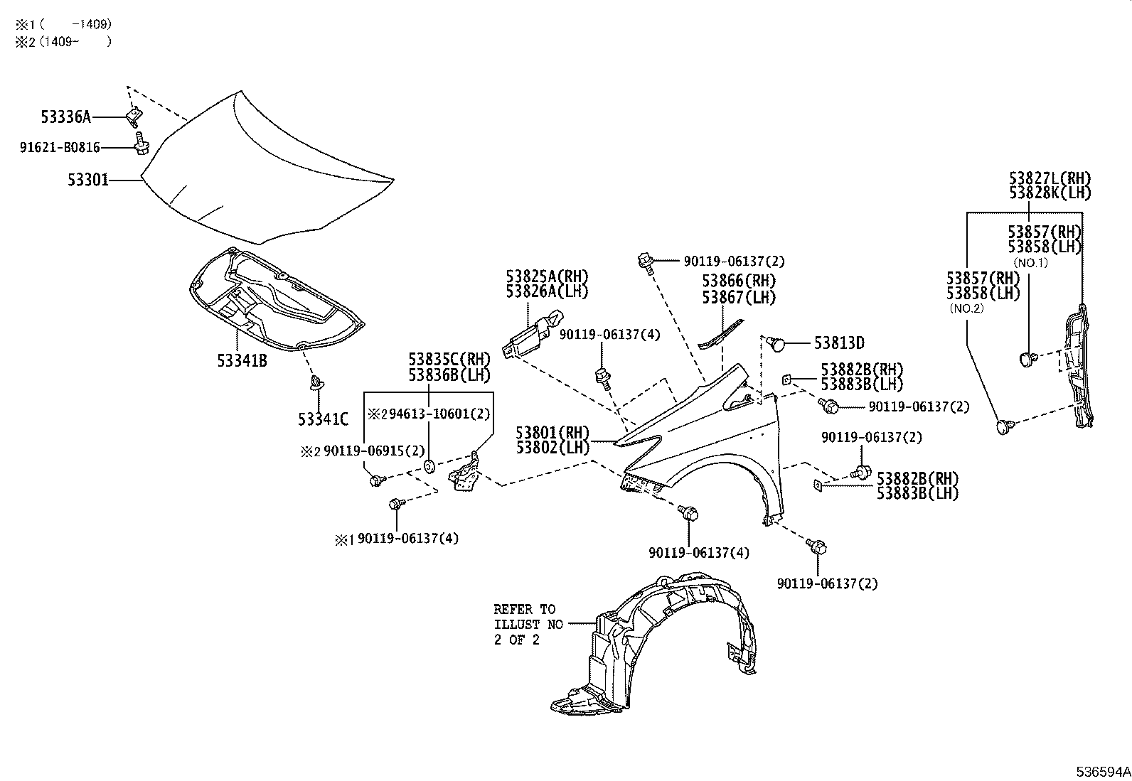 53801-47050 FENDER SUB-ASSY, FRONT RH product image