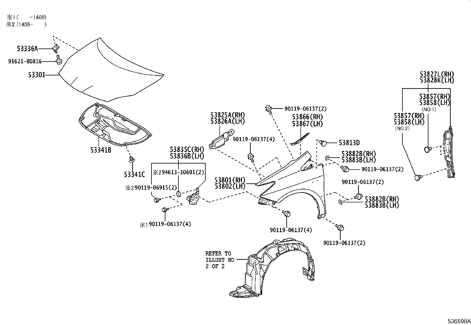 Toyota 53867-47030 SEAL, FRONT FENDER TO COWL SIDE, LH