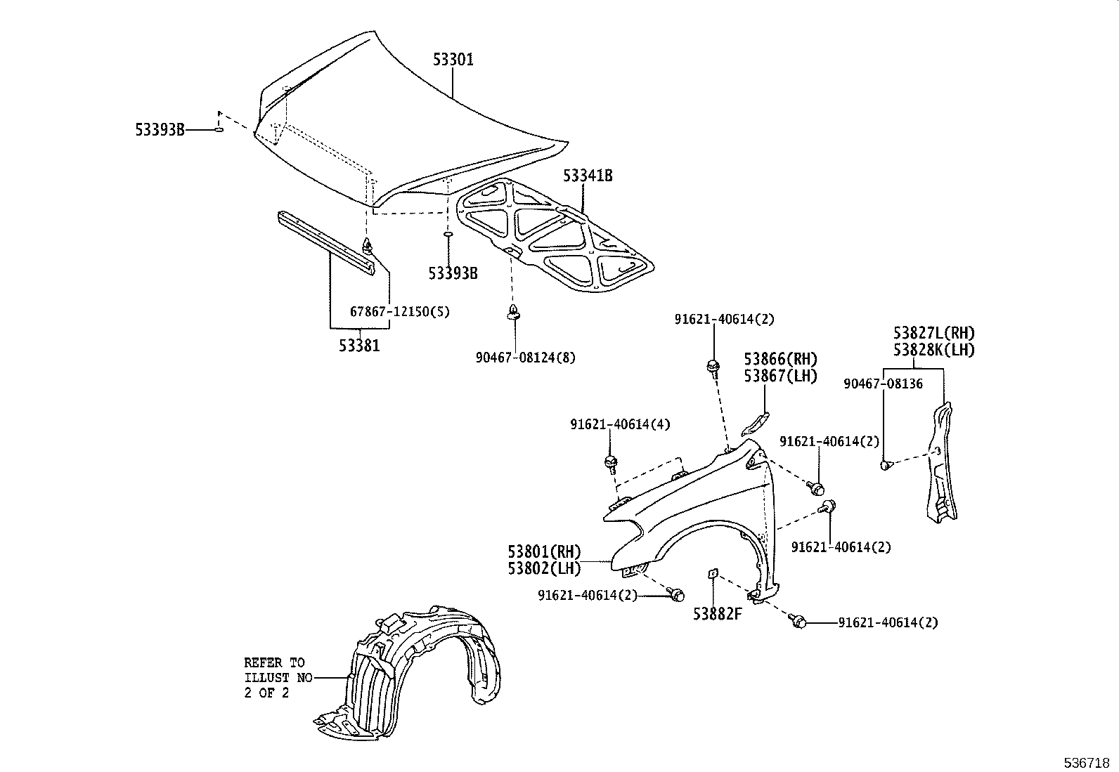53812-46020 FENDER SUB-ASSY, FRONT LH product image