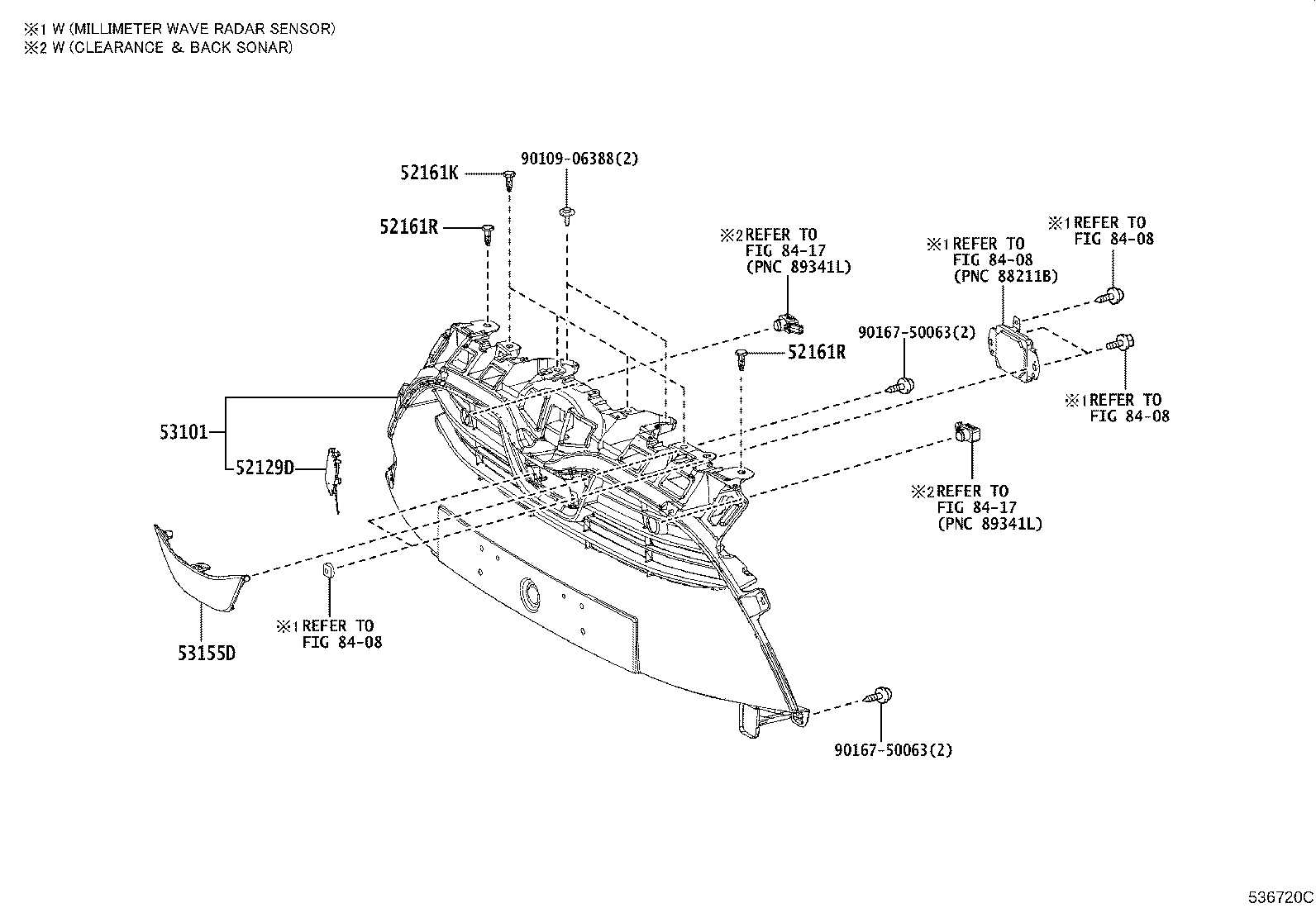 53155-0D090 SEAL, RADIATOR GRILLE, NO.1 product image