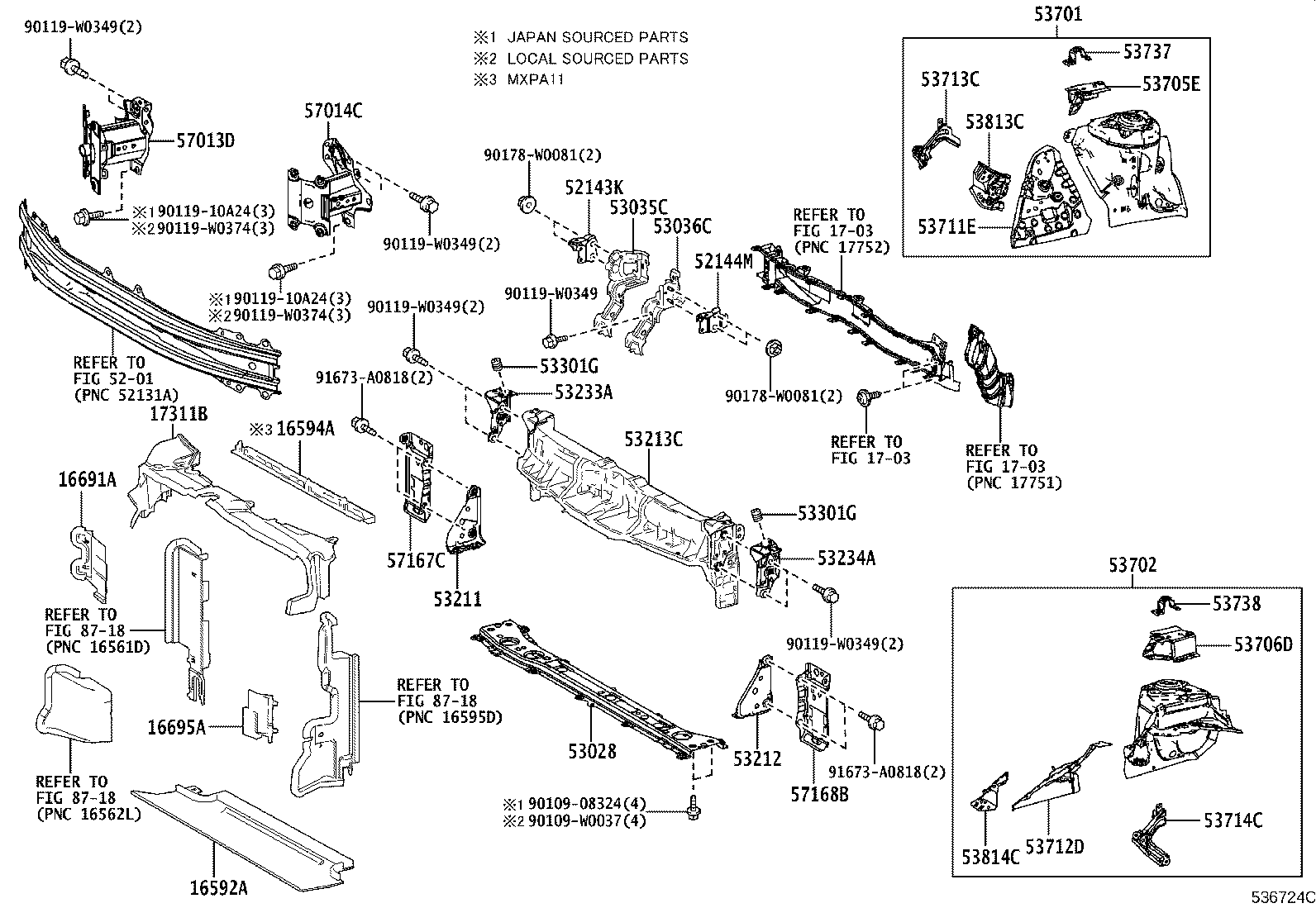 16594-K0030 GUIDE, RADIATOR AIR, NO.2 product image