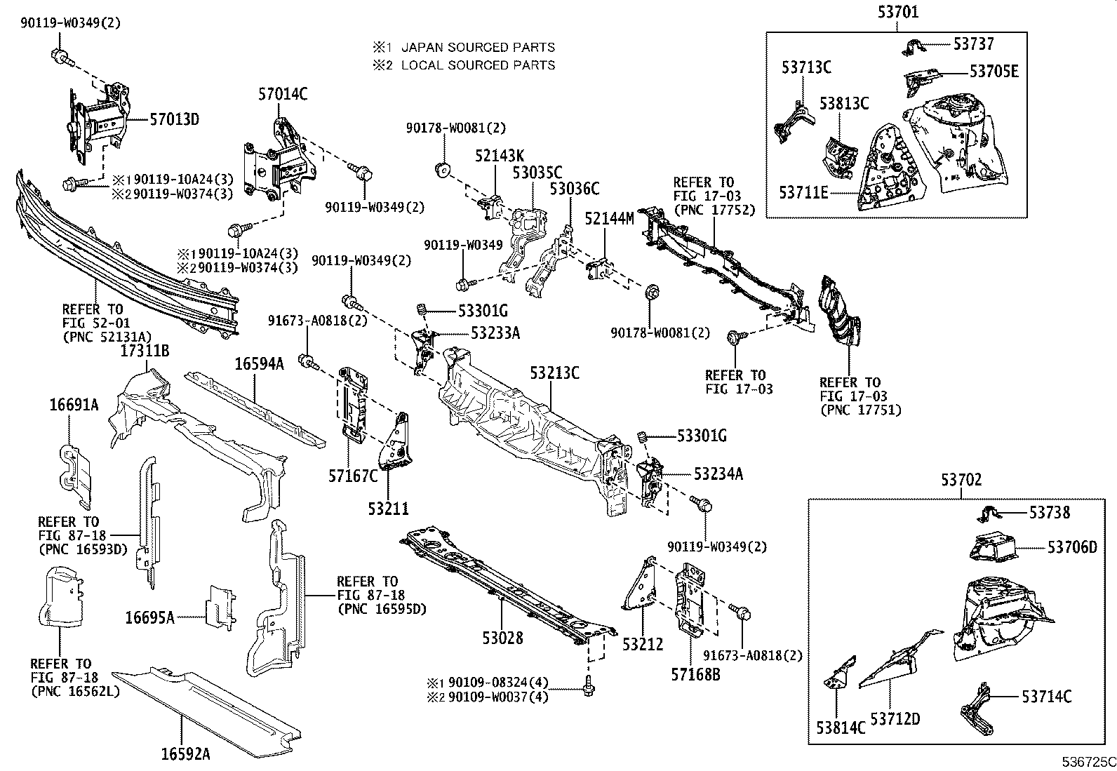 16594-K0030 GUIDE, RADIATOR AIR, NO.2 product image