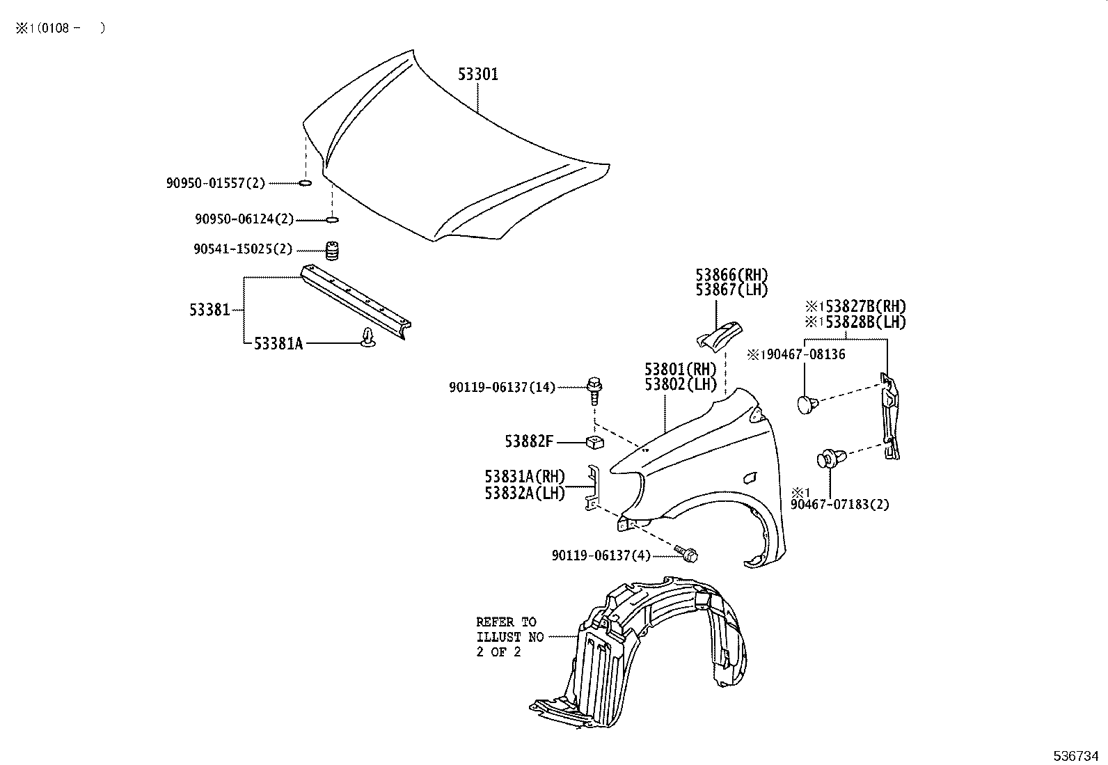 53801-52040 FENDER SUB-ASSY, FRONT RH product image