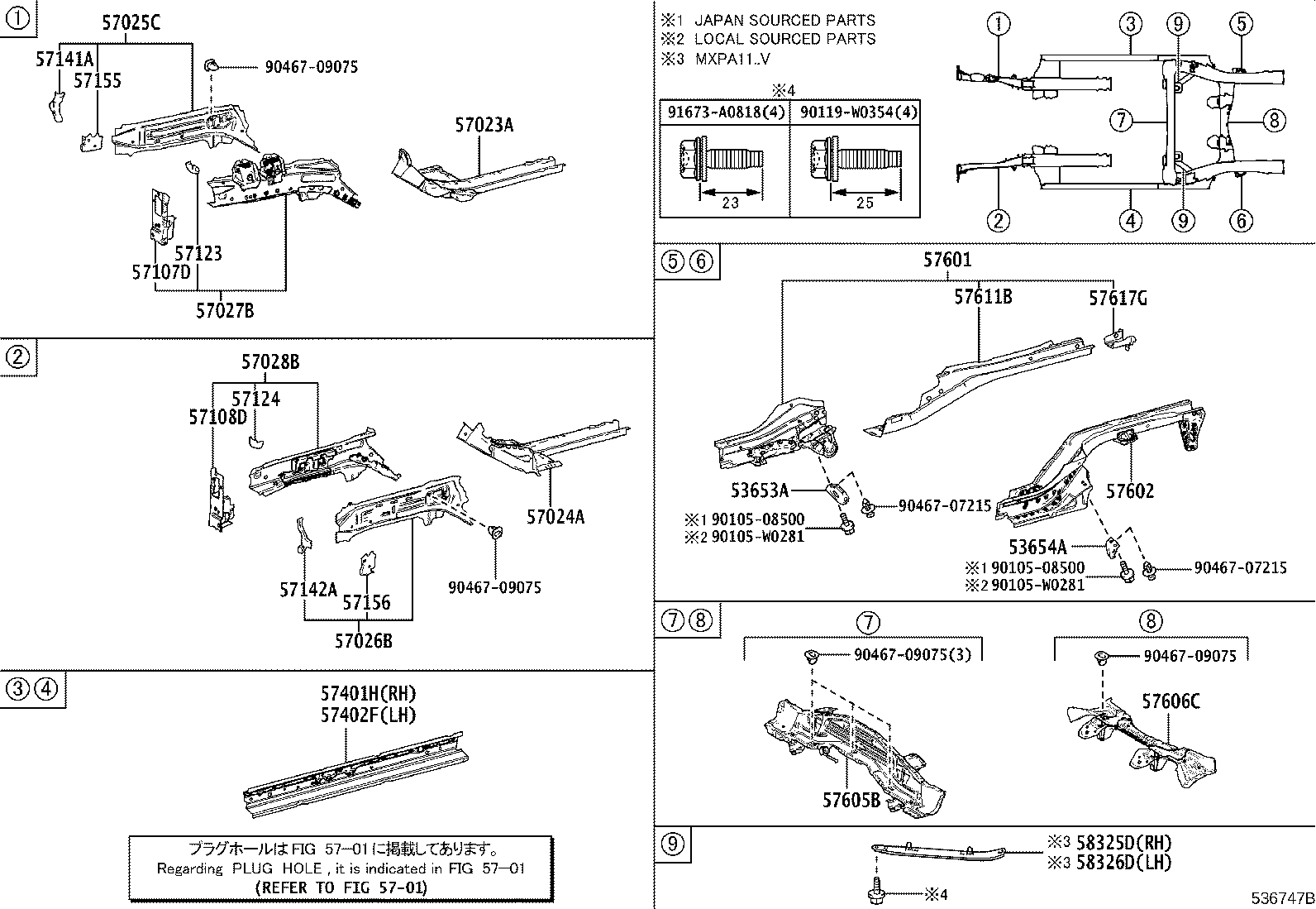 57027-0D030 MEMBER SUB-ASSY, FRONT SIDE, INNER RH product image