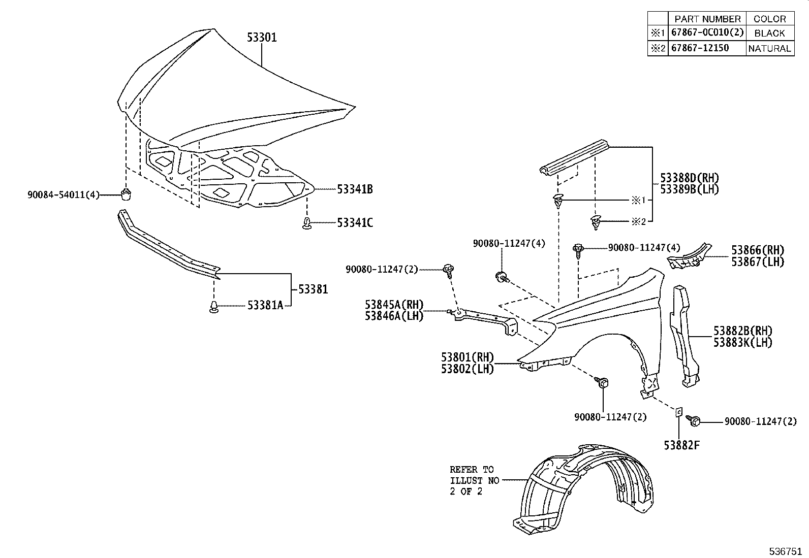 53801-AA040 FENDER SUB-ASSY, FRONT RH product image